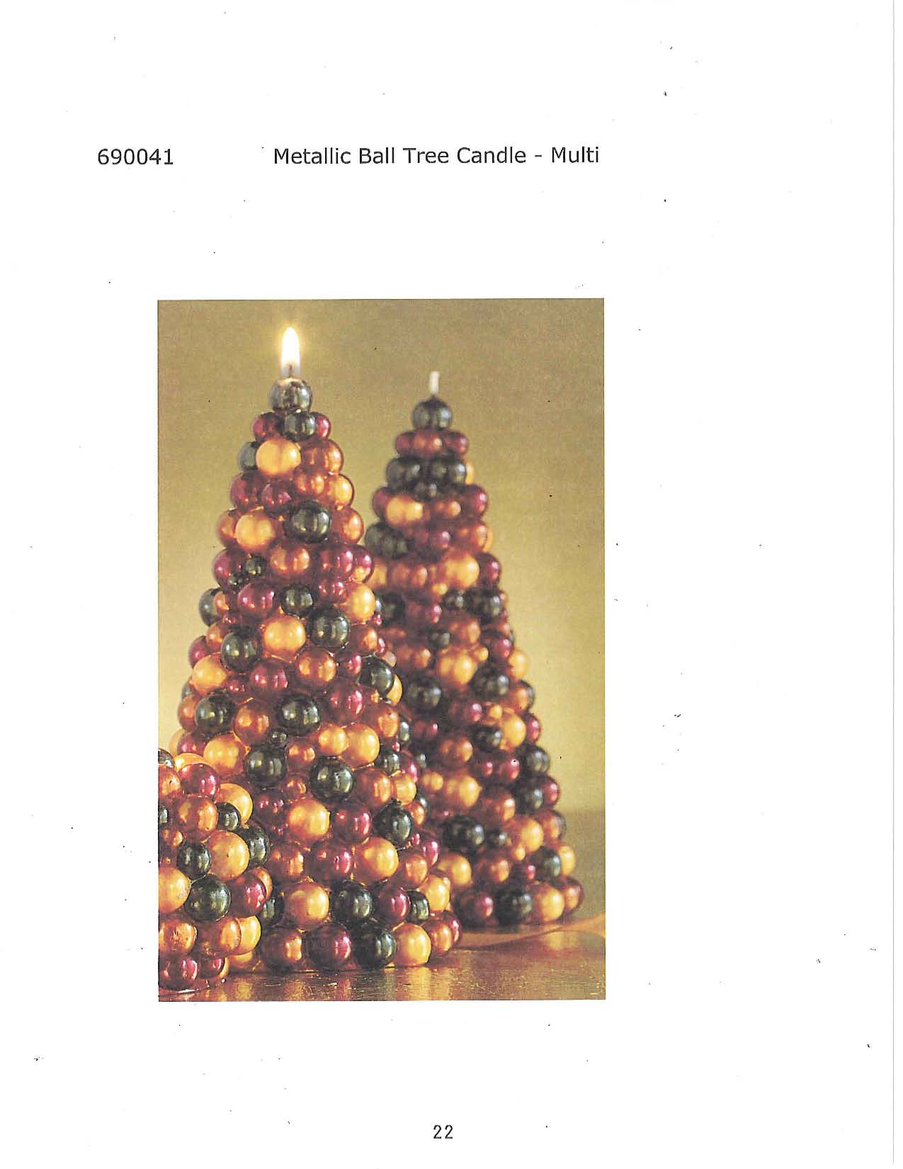 Metallic Ball Tree Candle - Multi