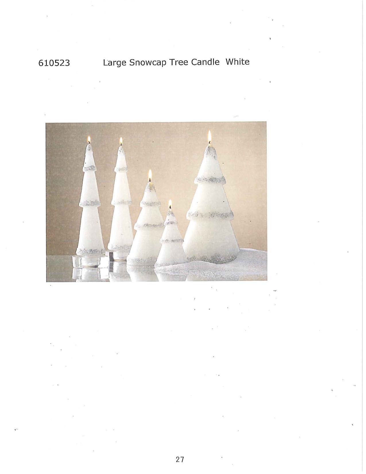 Large Snowcap Tree Candle - White