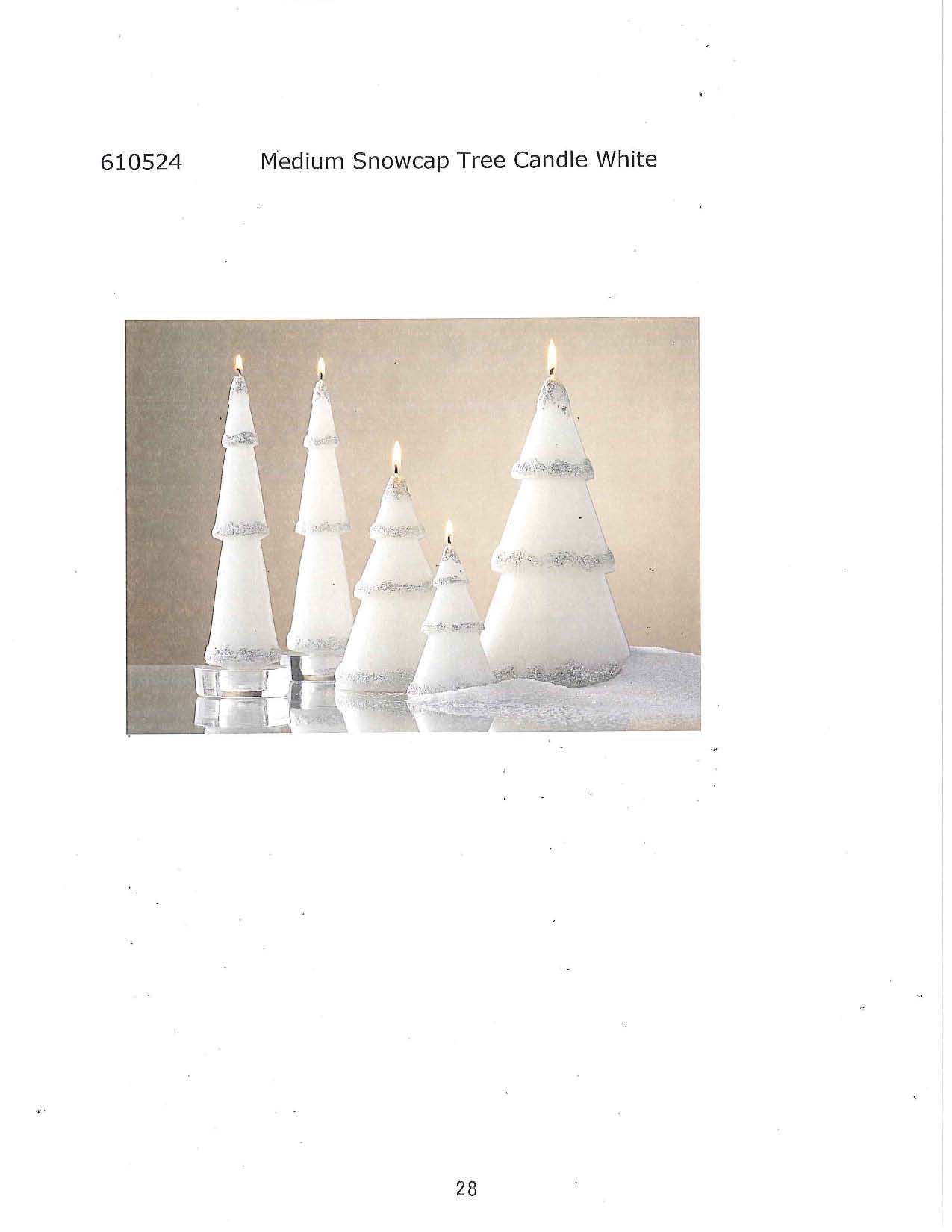 Medium Snowcap Tree Candle - White