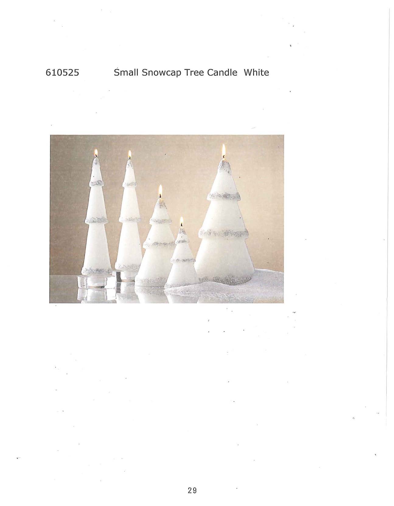 Small Snowcap Tree Candle - White