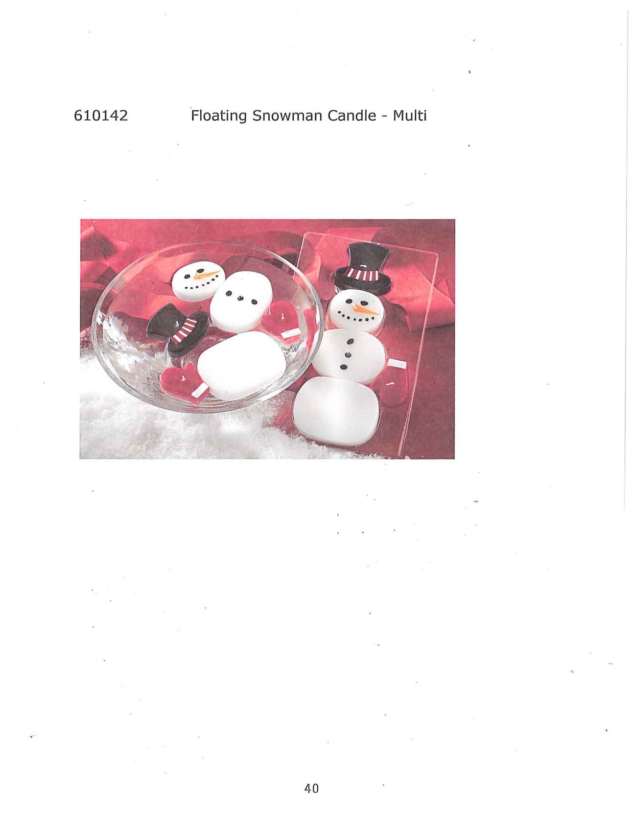Floating Snowman Candle - Multi