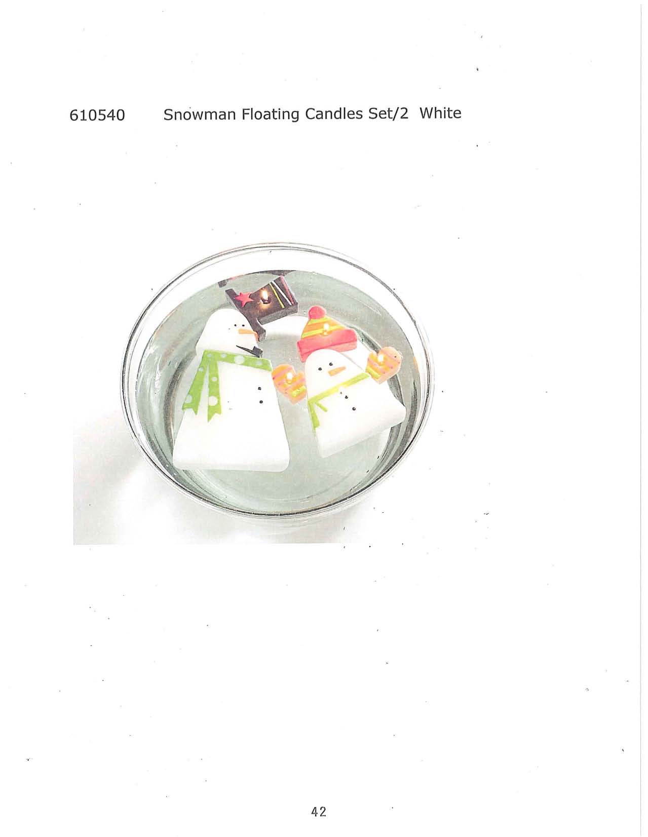 Snowman Floating Candle set/2 - White