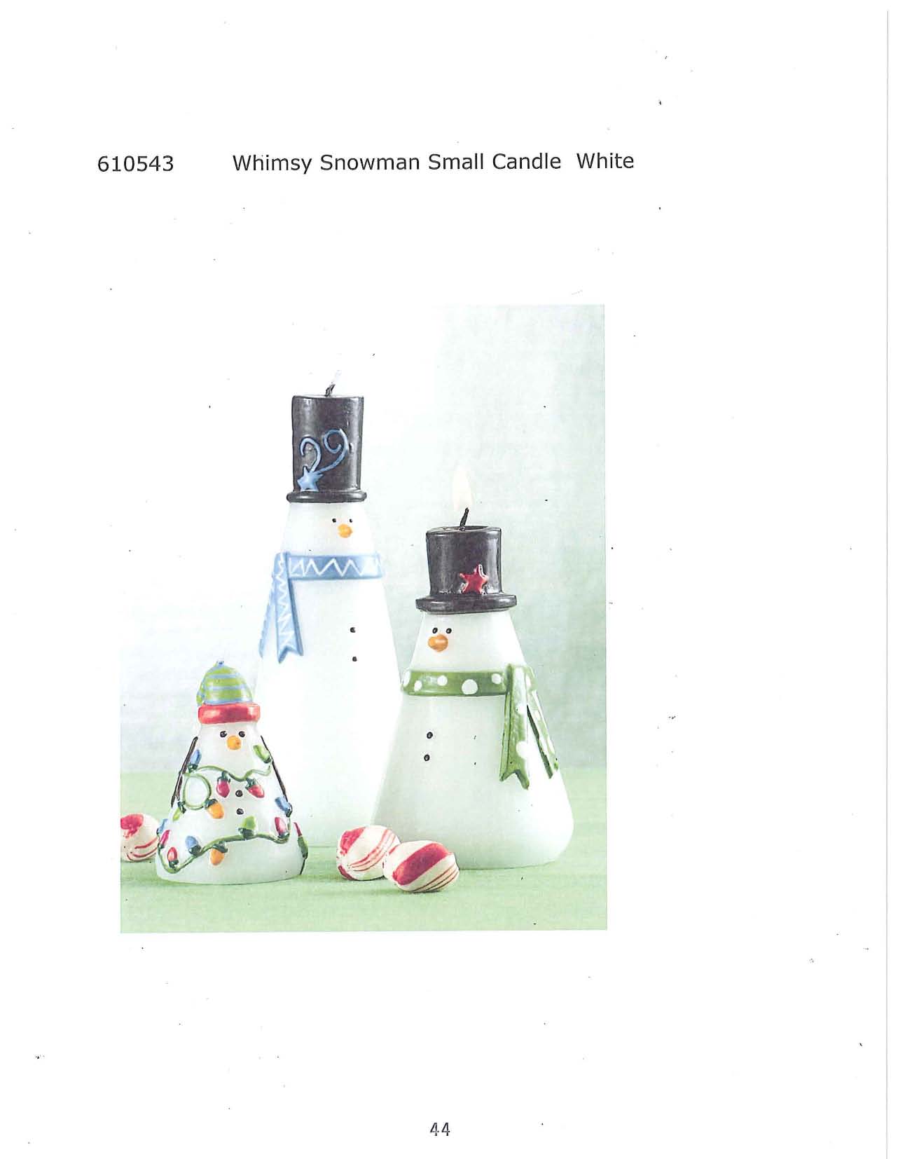 Whimsy Snowman Small Candle - White
