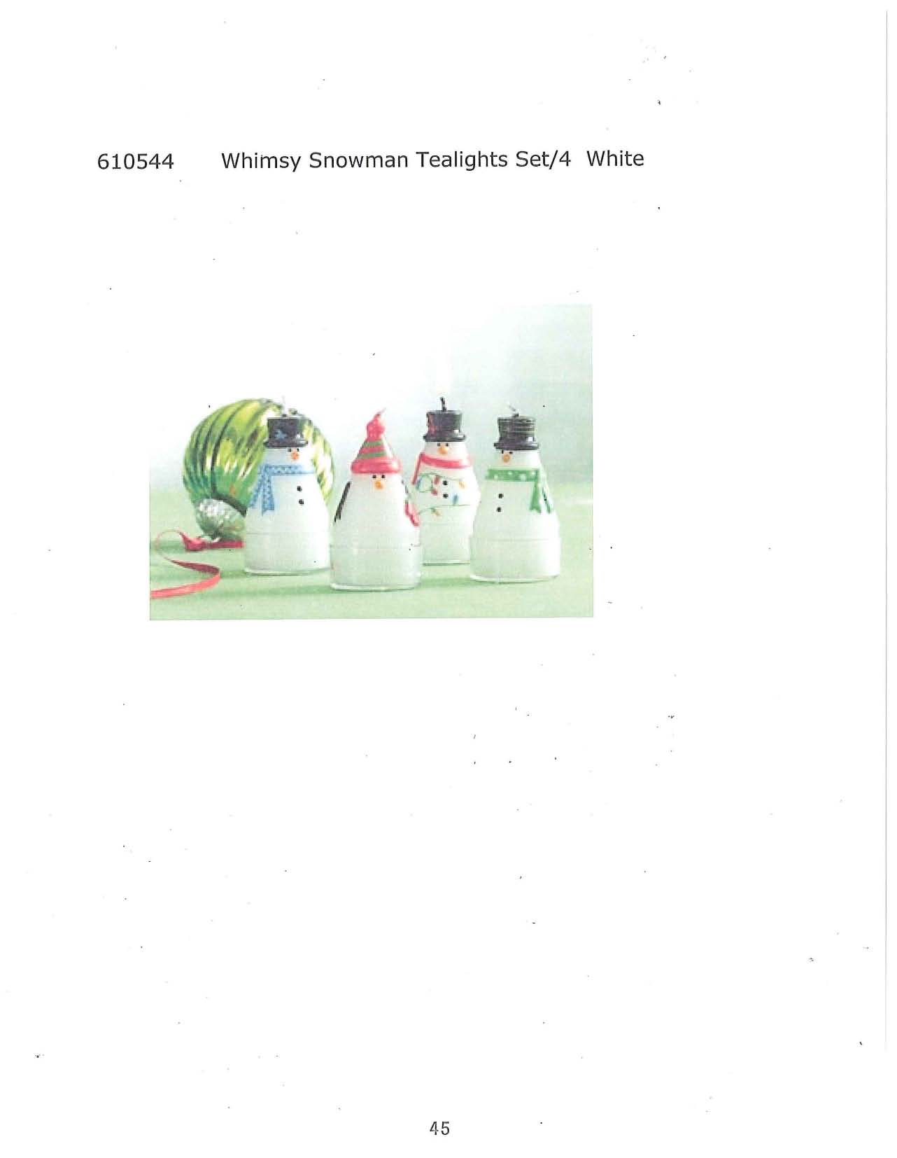 Whimsy Snowman Tealights set/4 - White