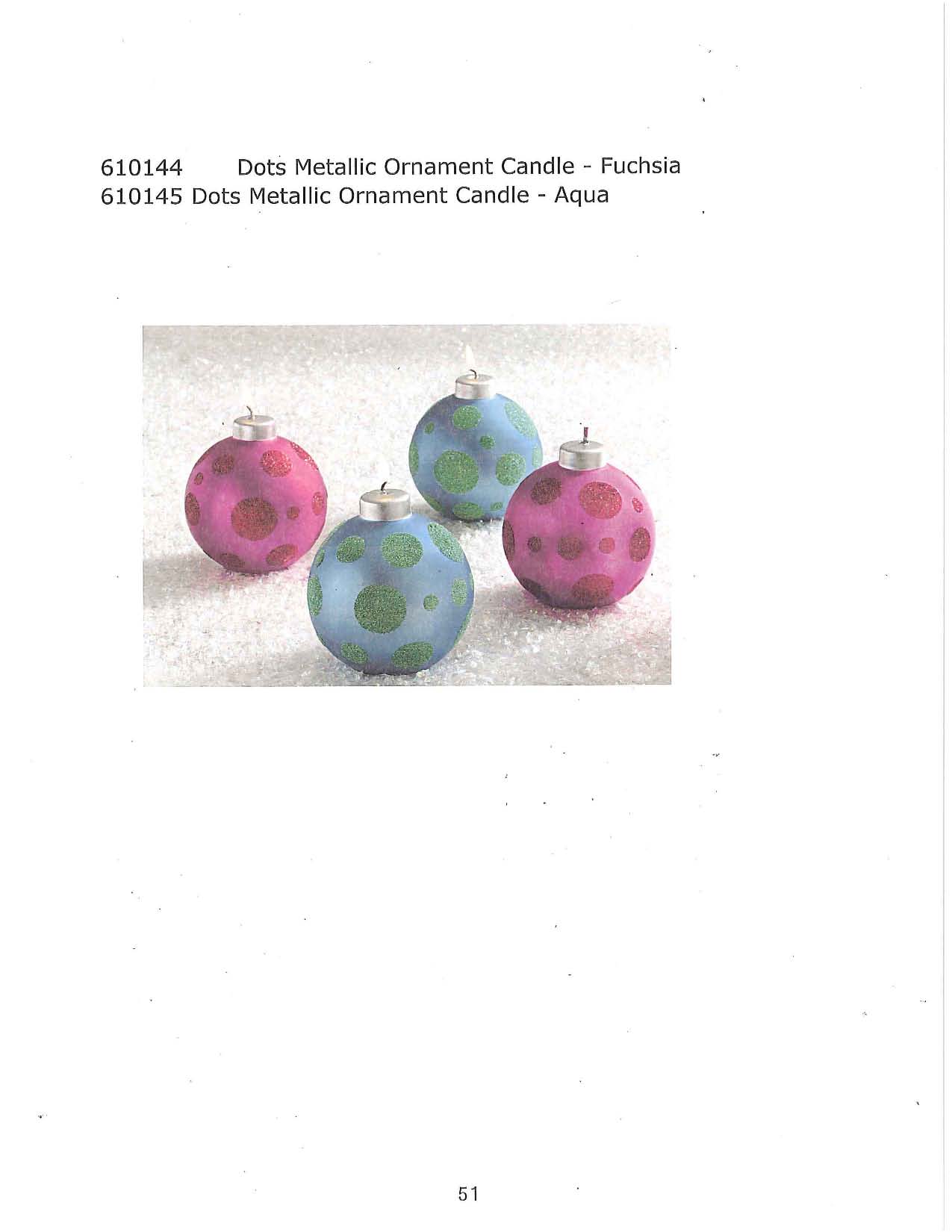 Dots Metallic Ornament Candle - Fuchsia and Aqua