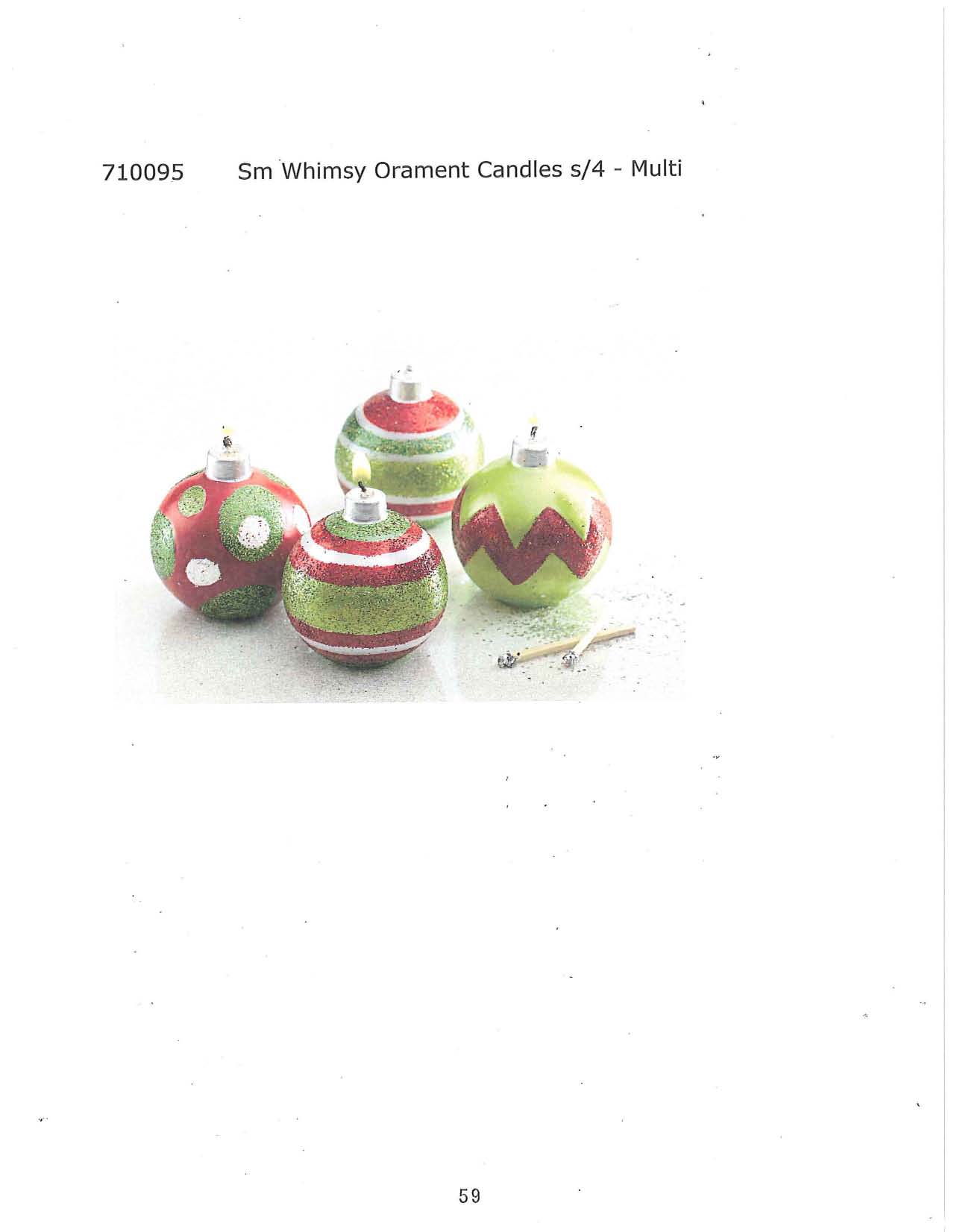 Small Whimsy Ornament Candle s/4 - Multi