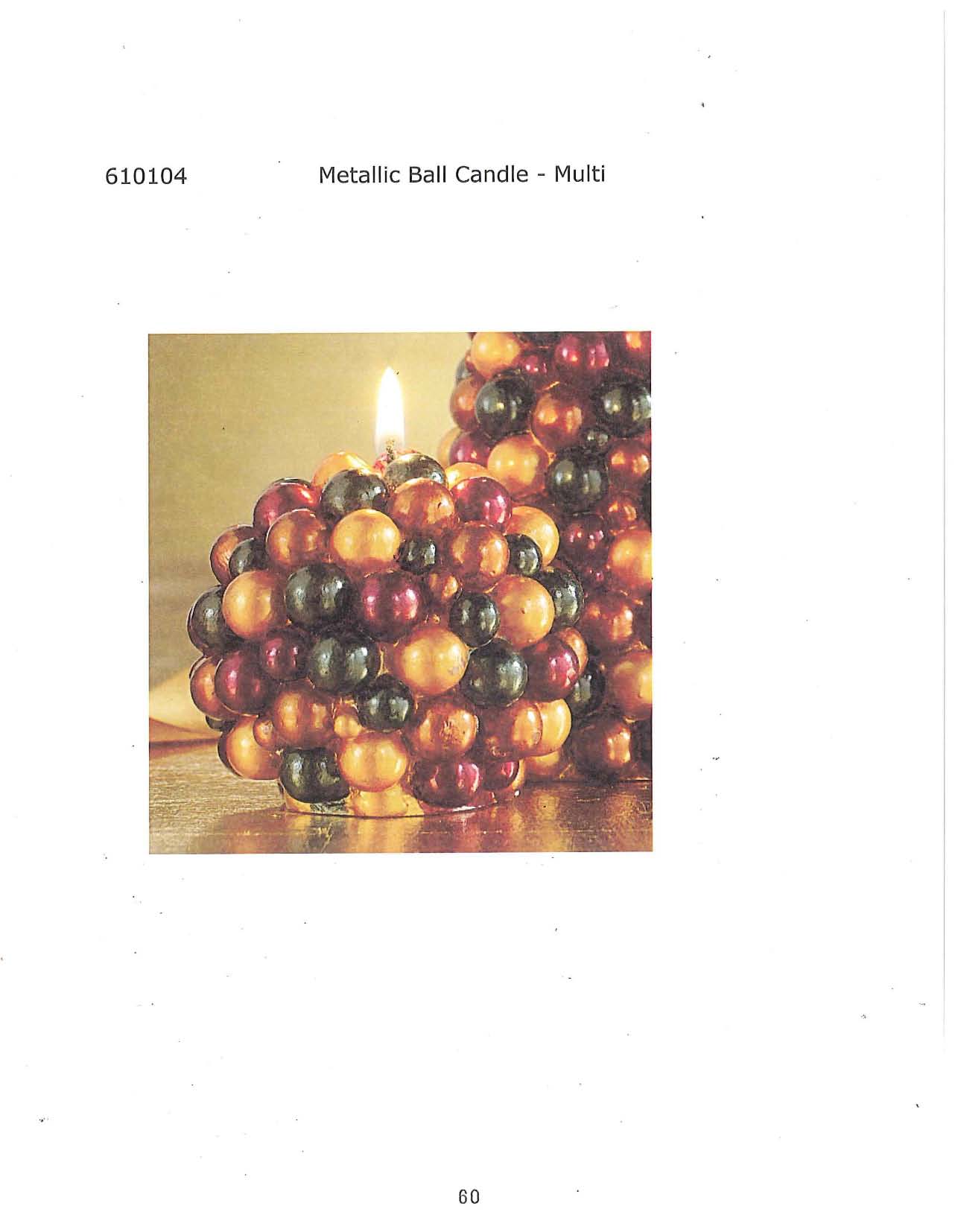 Metallic Ball Candle - Multi