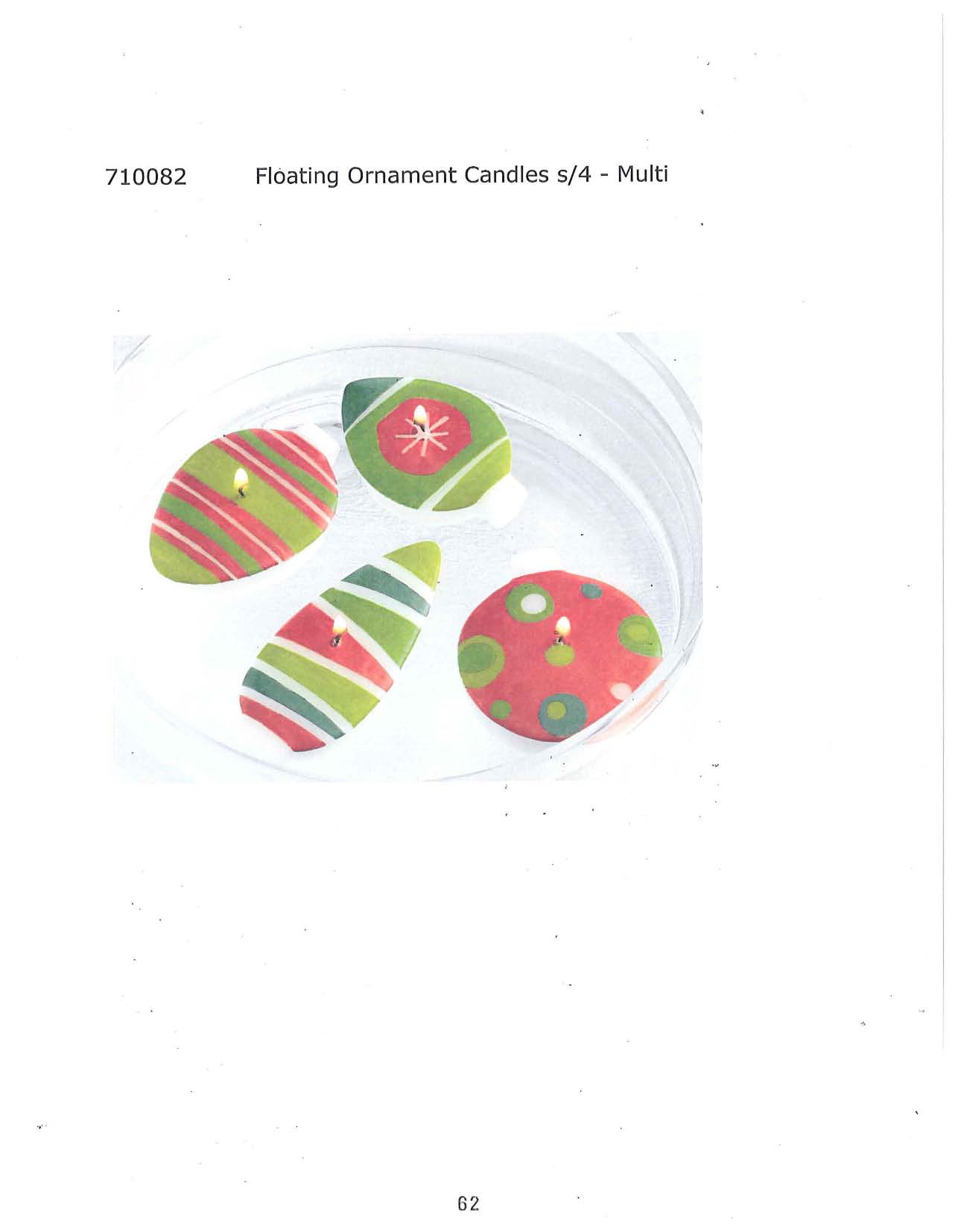 Floating Ornament Candle s/4 - Multi
