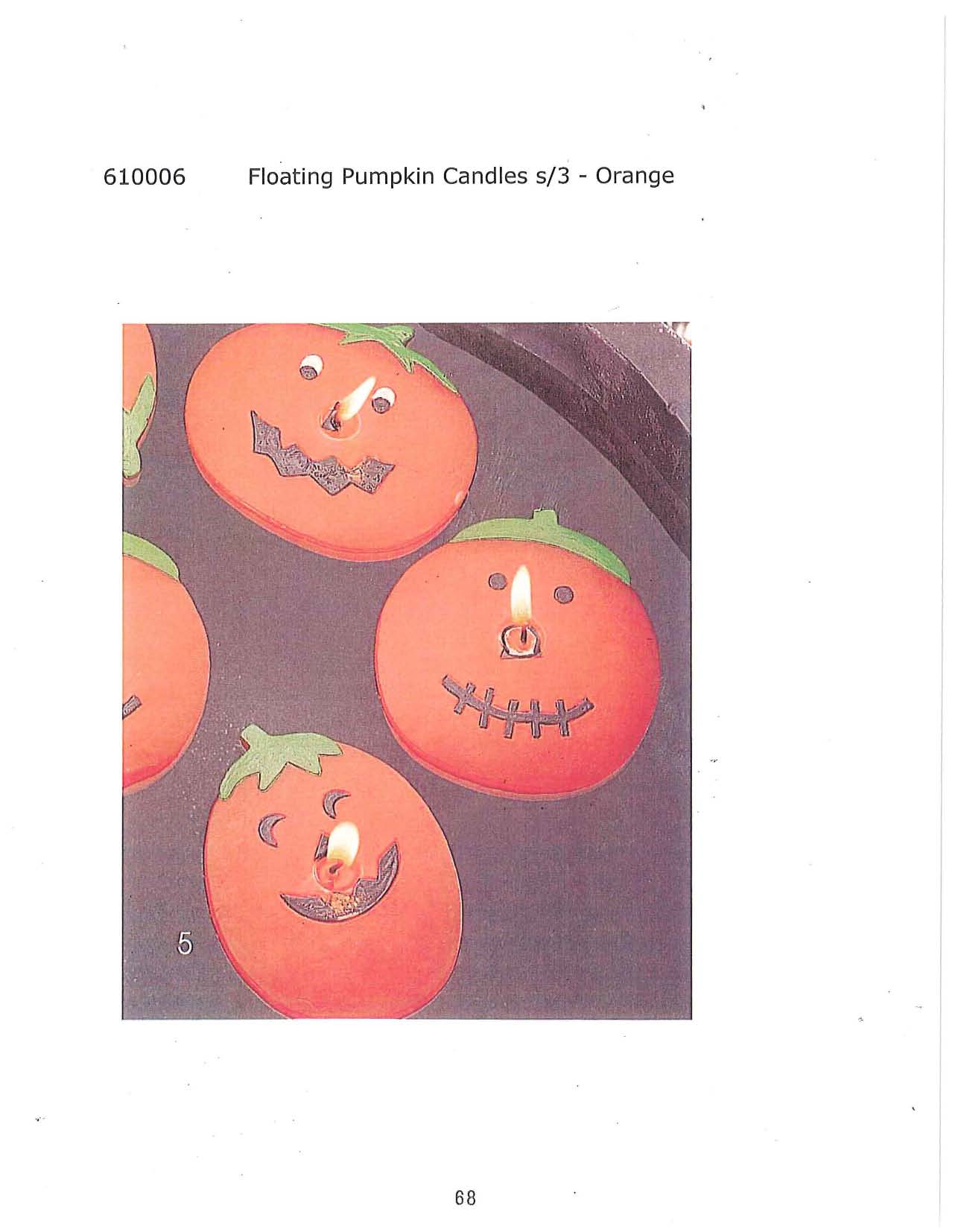 Floating Pumpkin Candle s/3 - Orange
