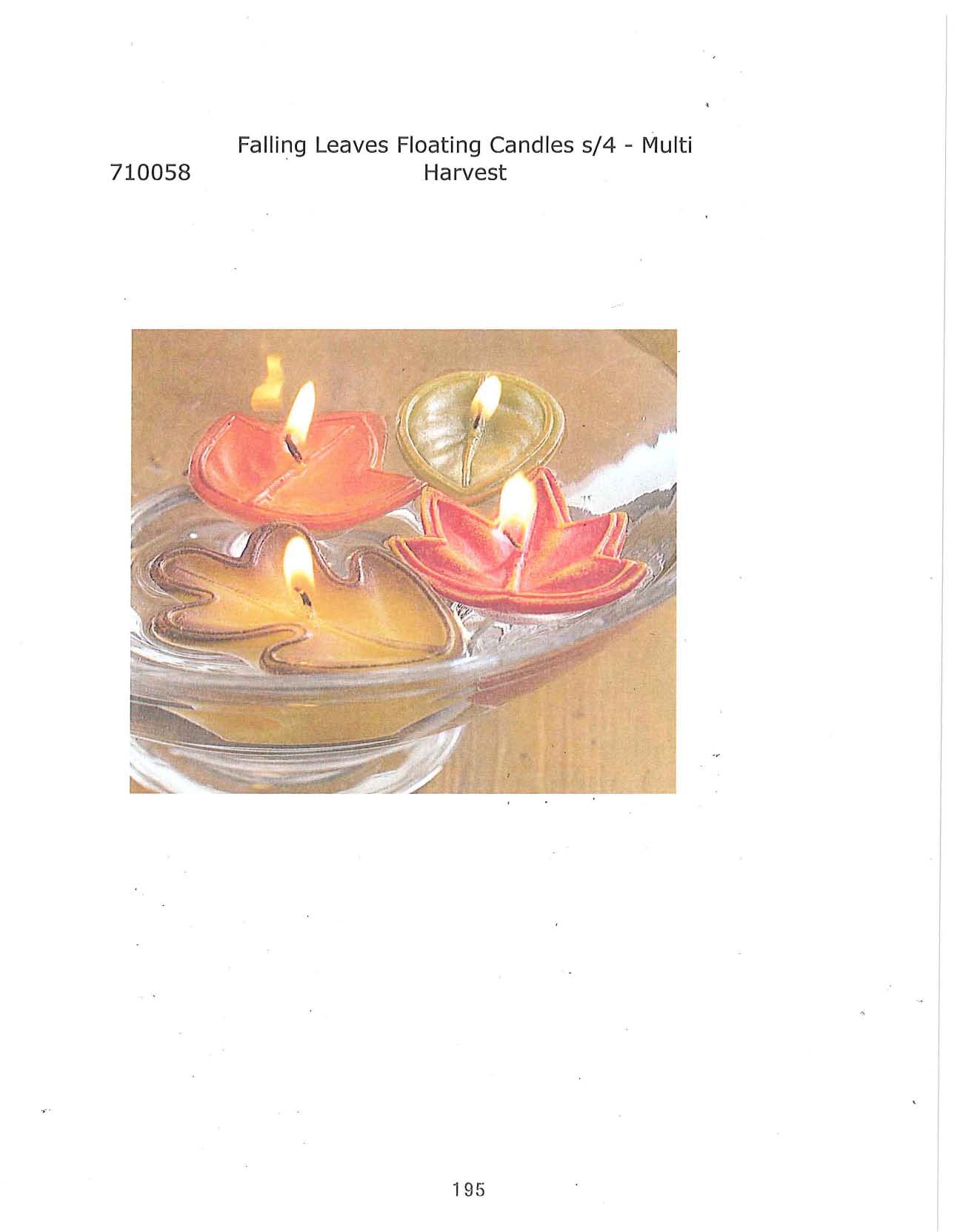 Falling Leaves Floating Candle s/4 - Multi Harvest