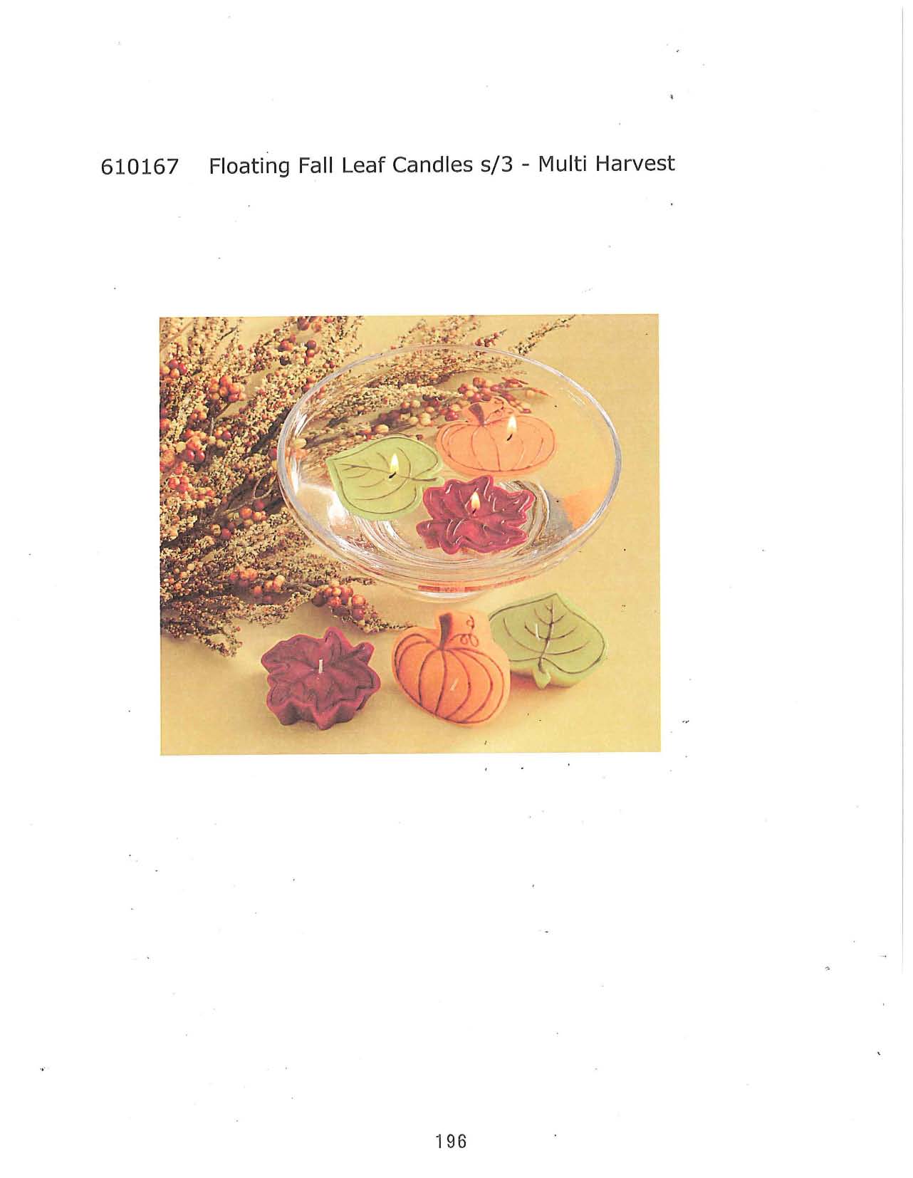 Floating Fall Leaft Candle s/3 - Multi Harvest