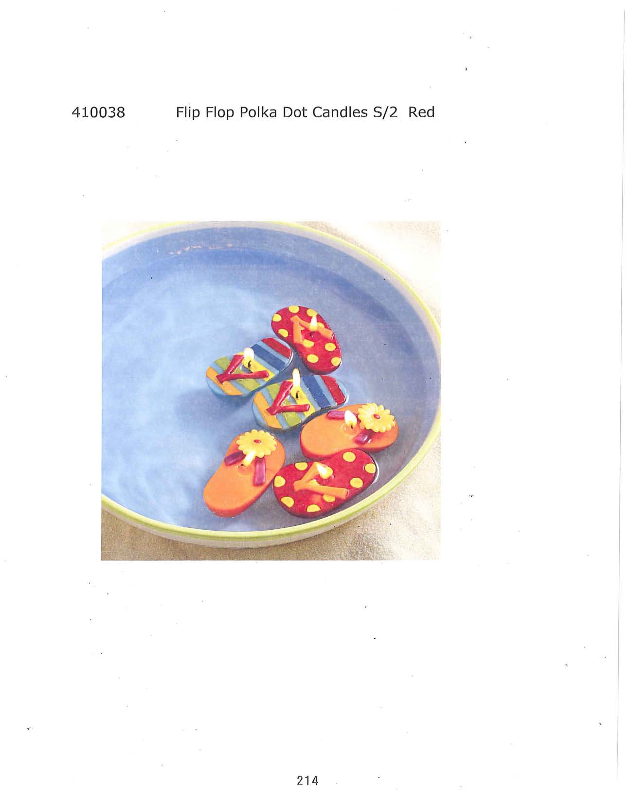 Flip Flop Polka Dot Candle s/2 - Red