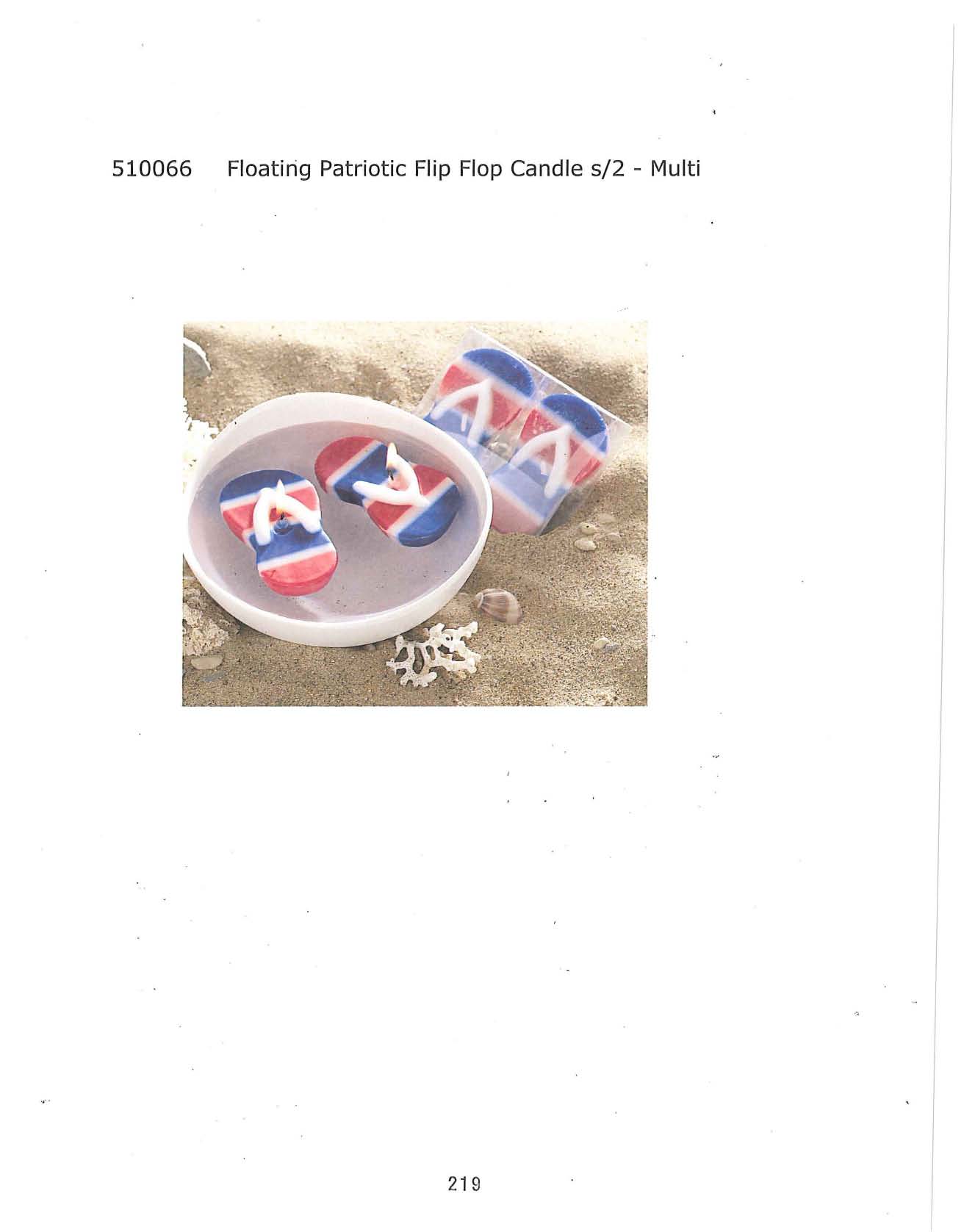 Floating Patriotic Flip Flop Candle s/2 - Multi