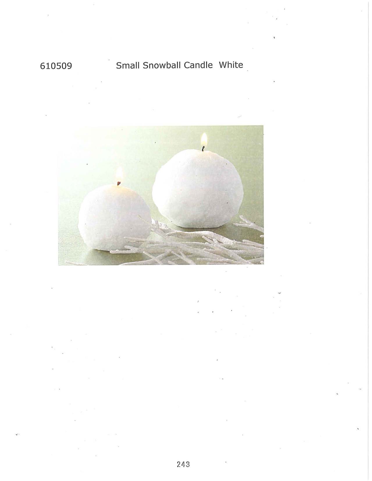 Small Snowball Candle - White