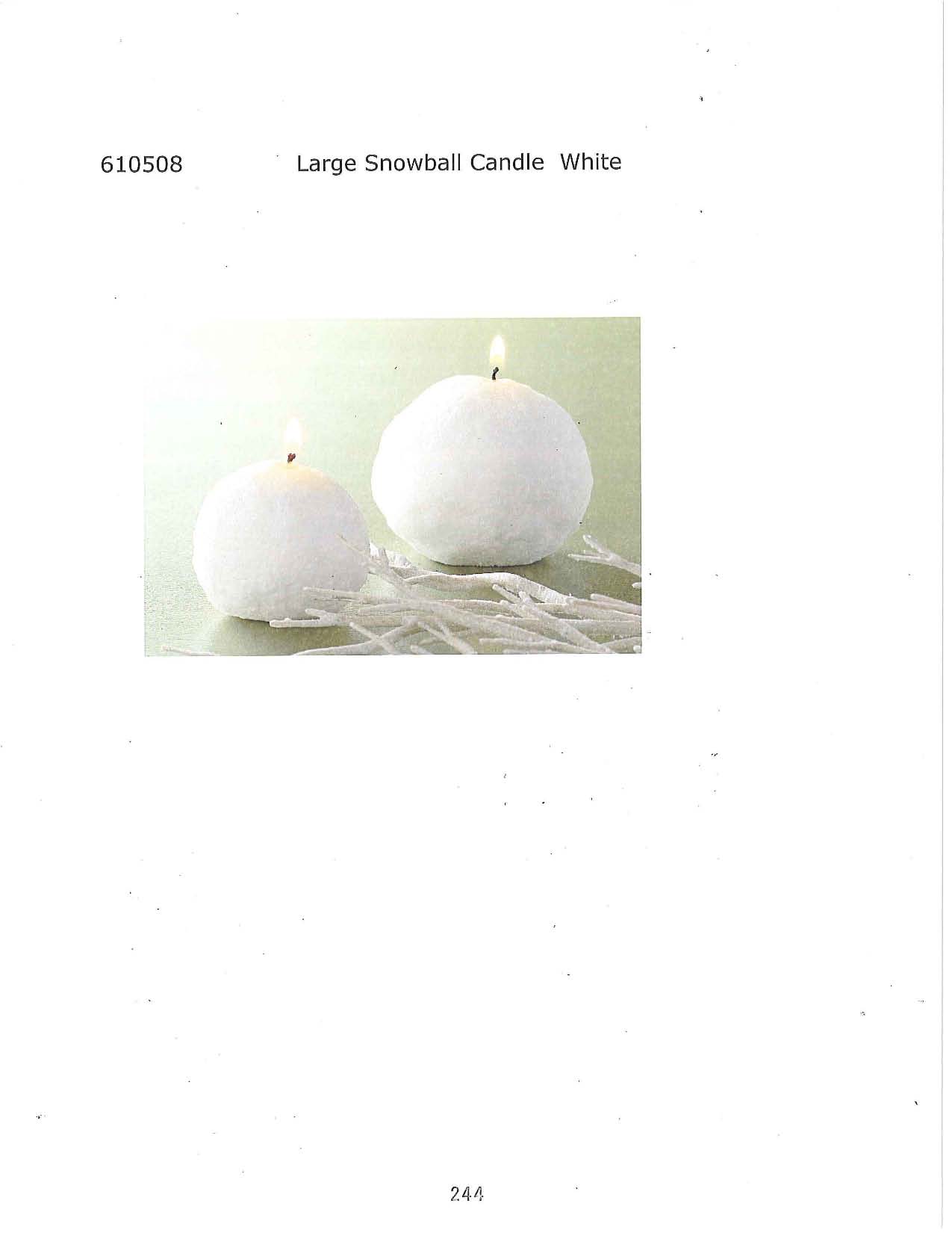 Large Snowball Candle - White