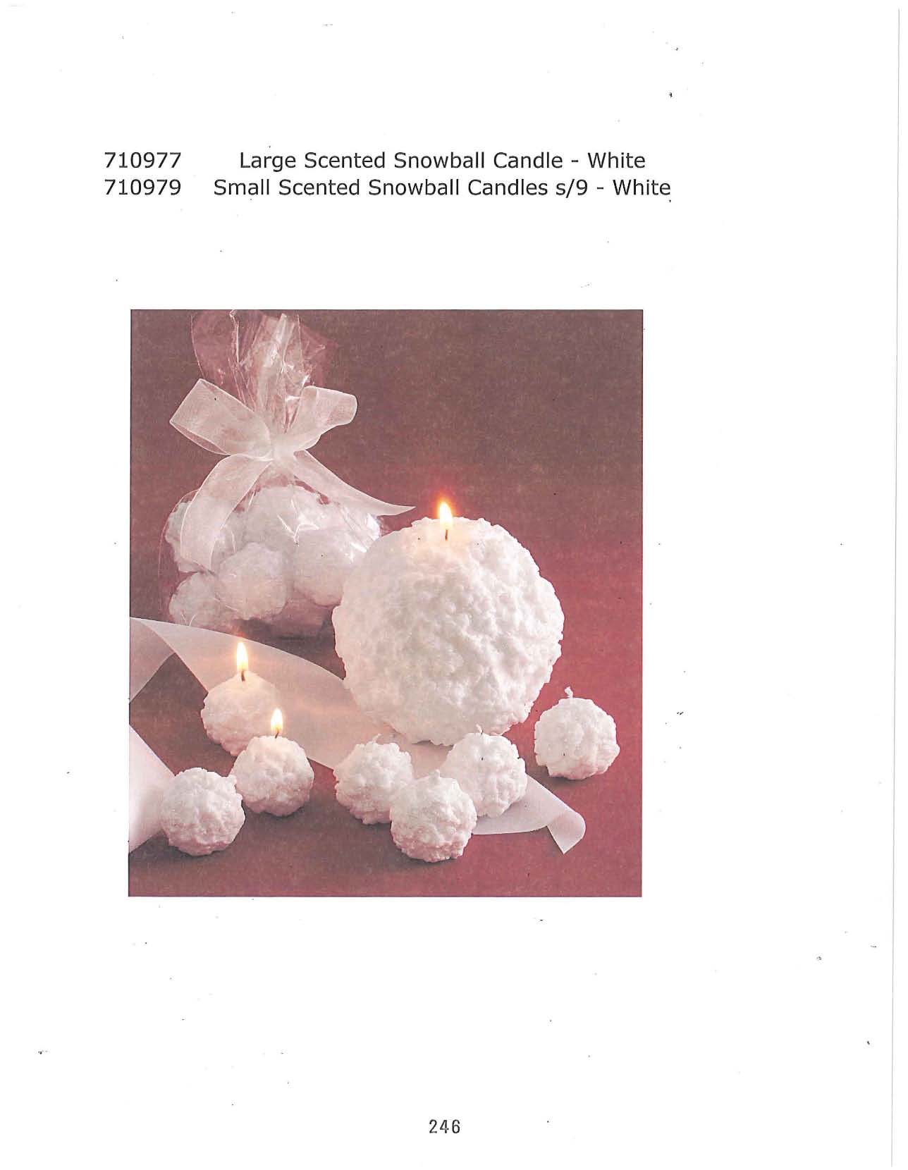 Small s/9 and Large Scented Snowball Candle - White