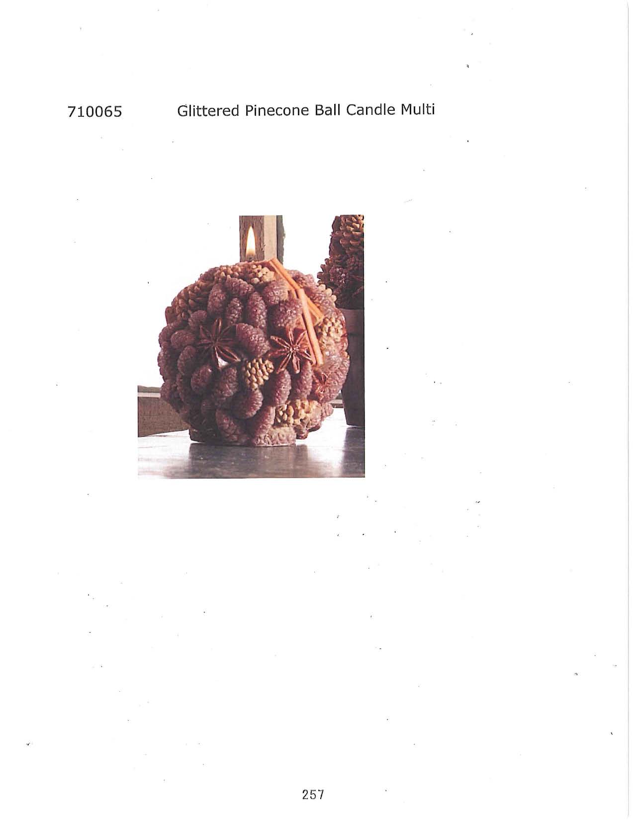 Glittered Pinecone Ball Candle - Multi