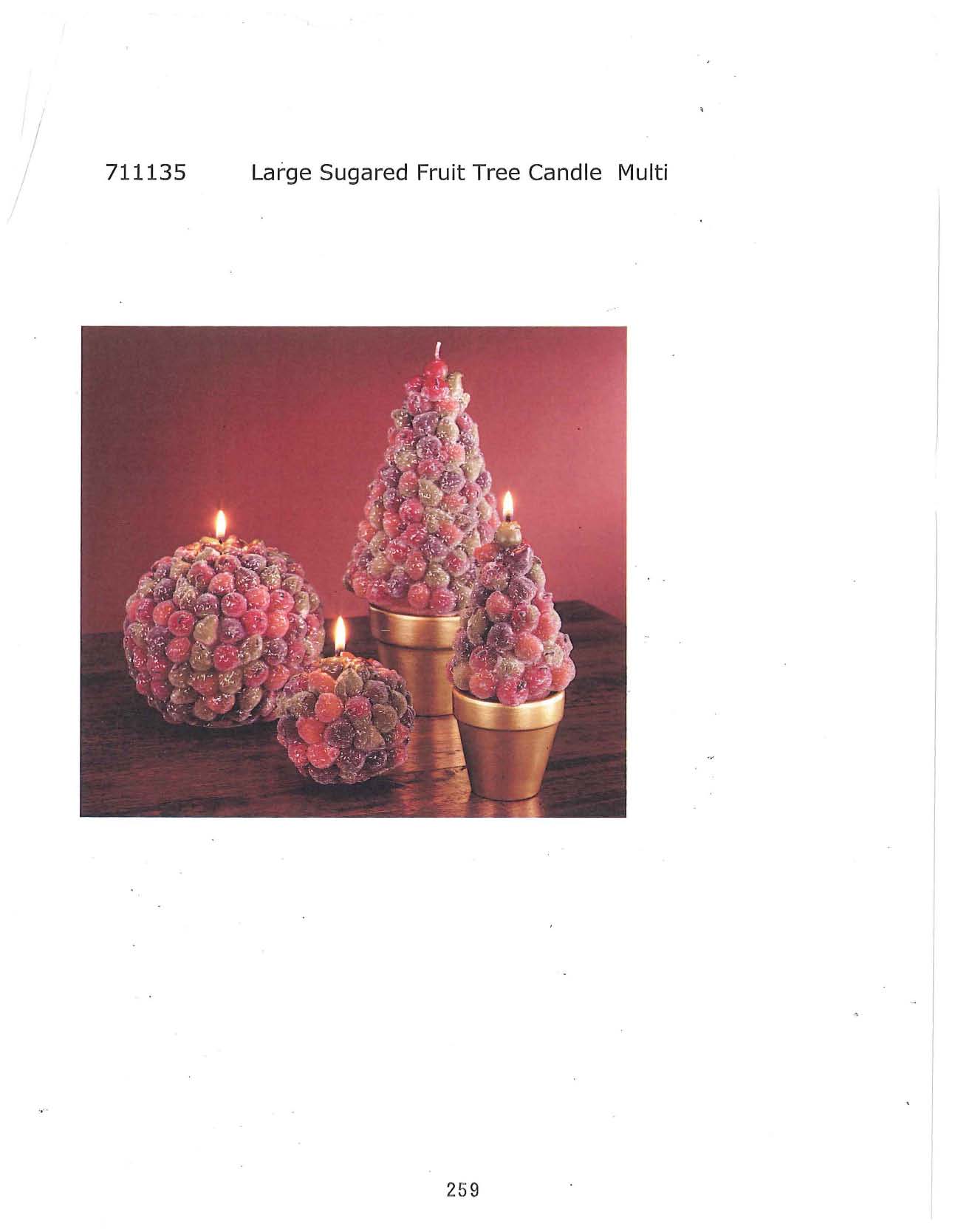 Large Sugared Fruit Tree Candle - Multi