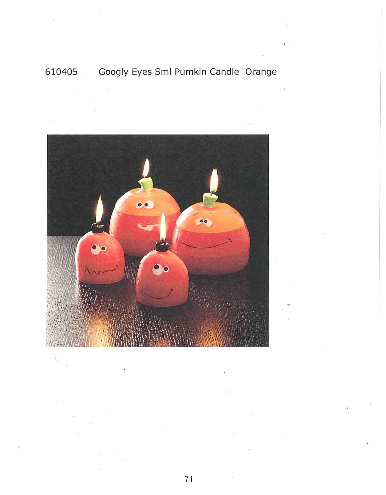 Googly Eyes Small Pumpkin Candle - Orange