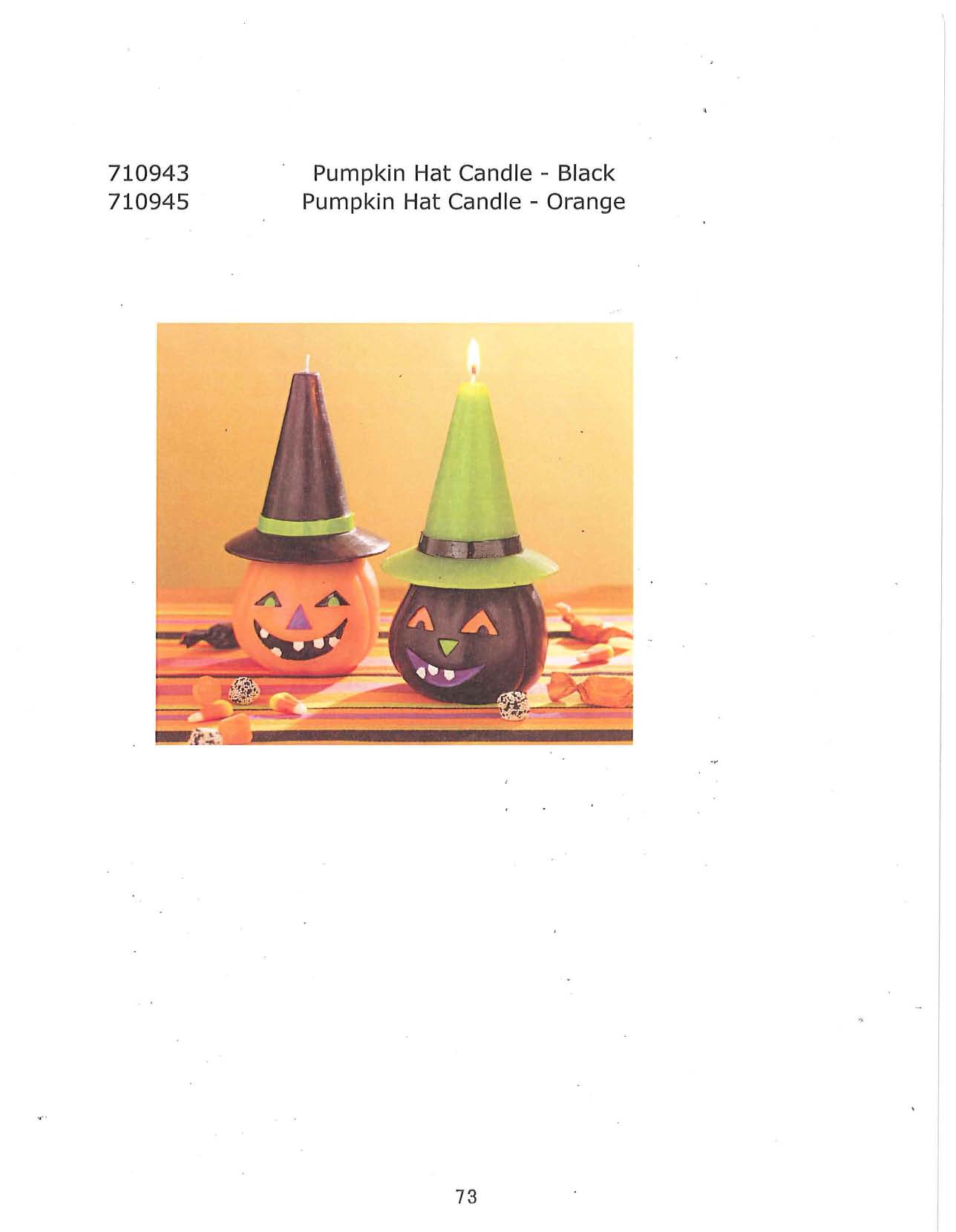 Pumpkin Hat Candle - Black; Orange