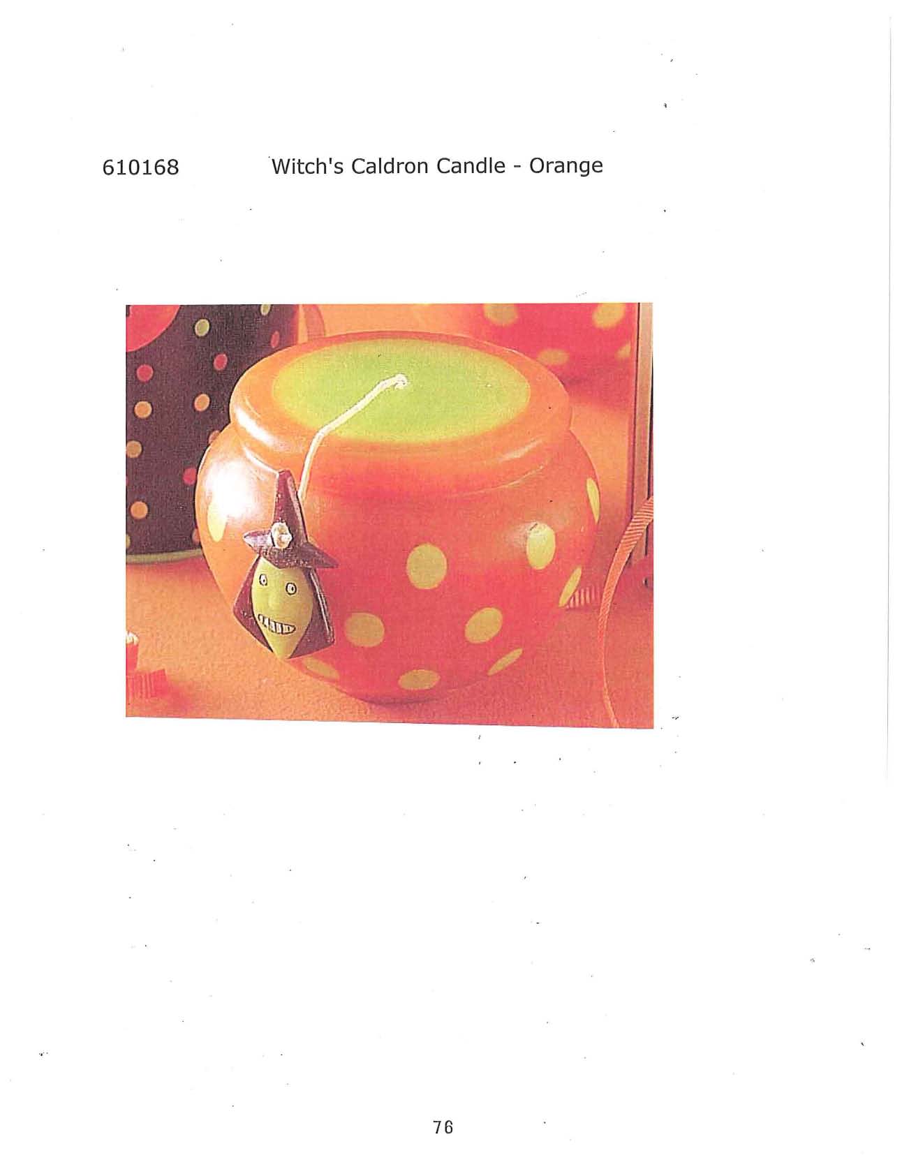 Witch's Cauldron Candle - Orange