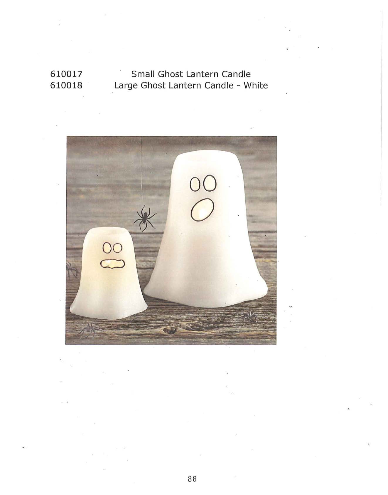 Small and Large Ghost Lantern Candle - White