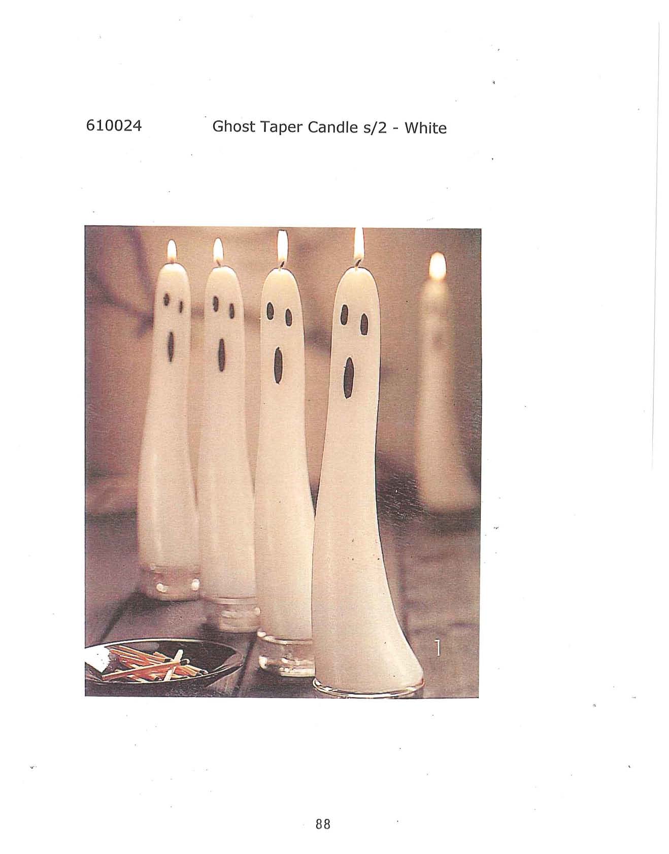 Ghost Taper Candle s/2 - White