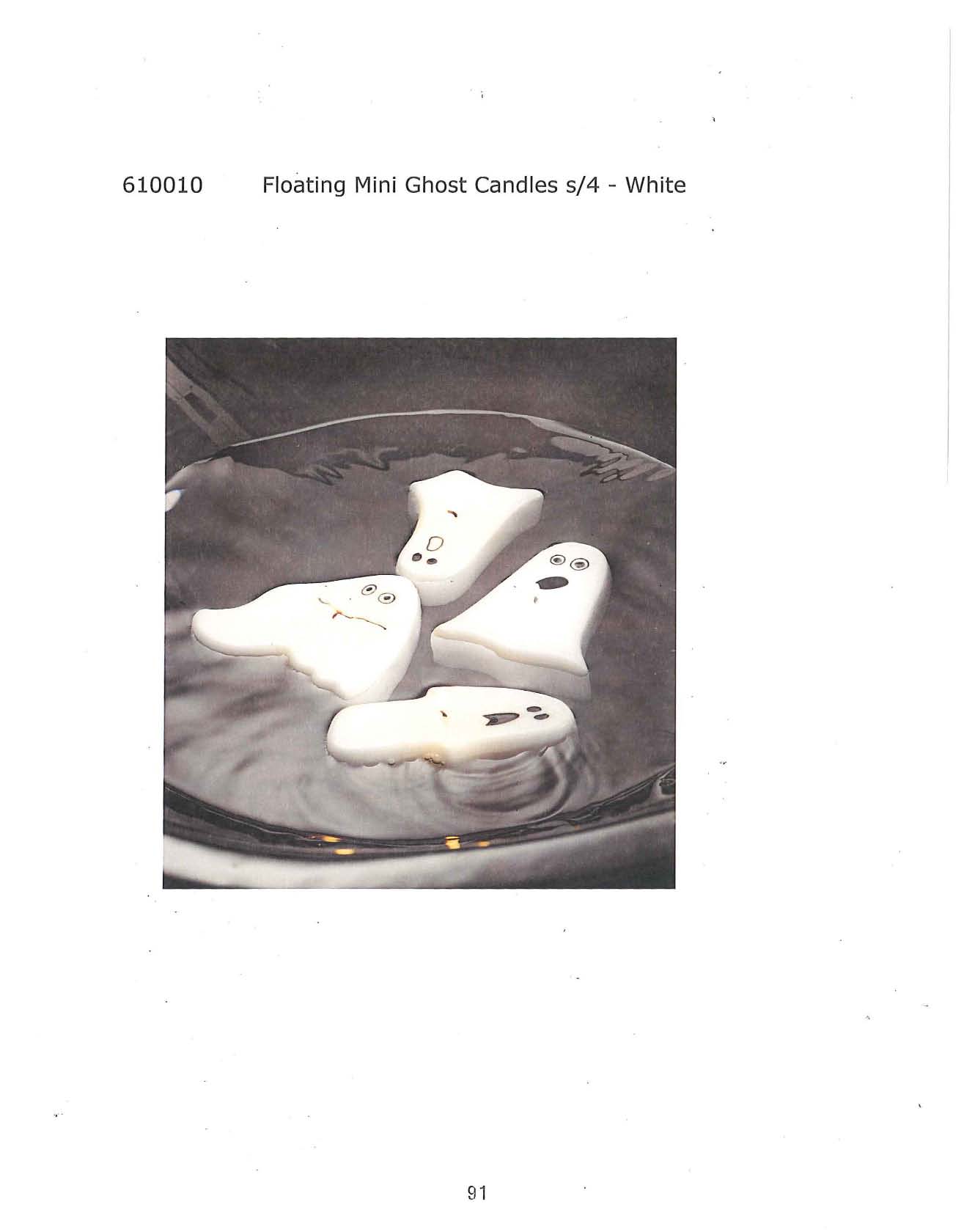 Floating Mini Ghost Candle s/4 - White