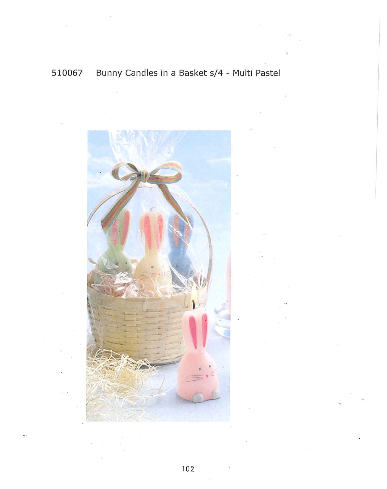 Bunny Candles in a Basket s/4