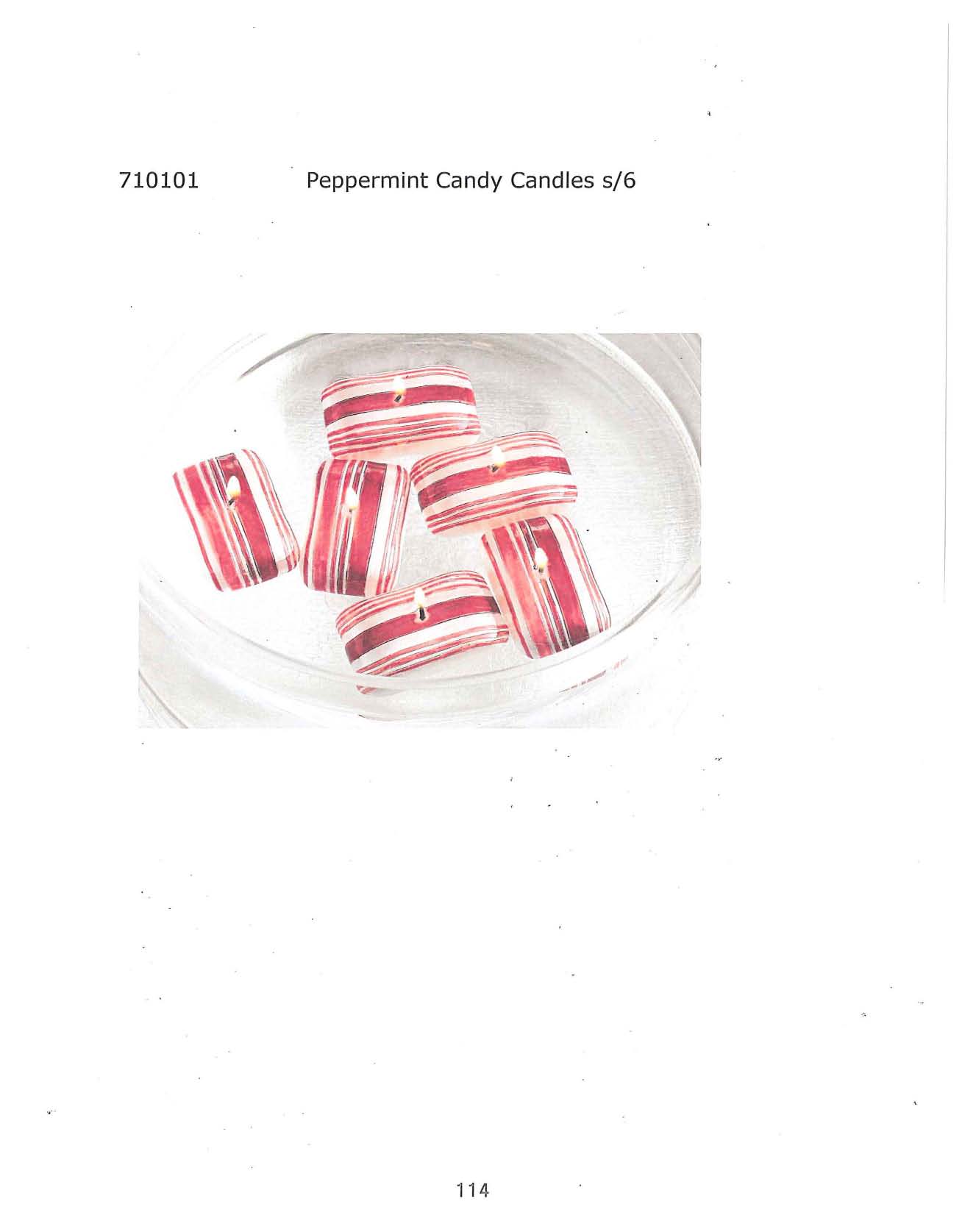 Peppermint Candy Candle s/6