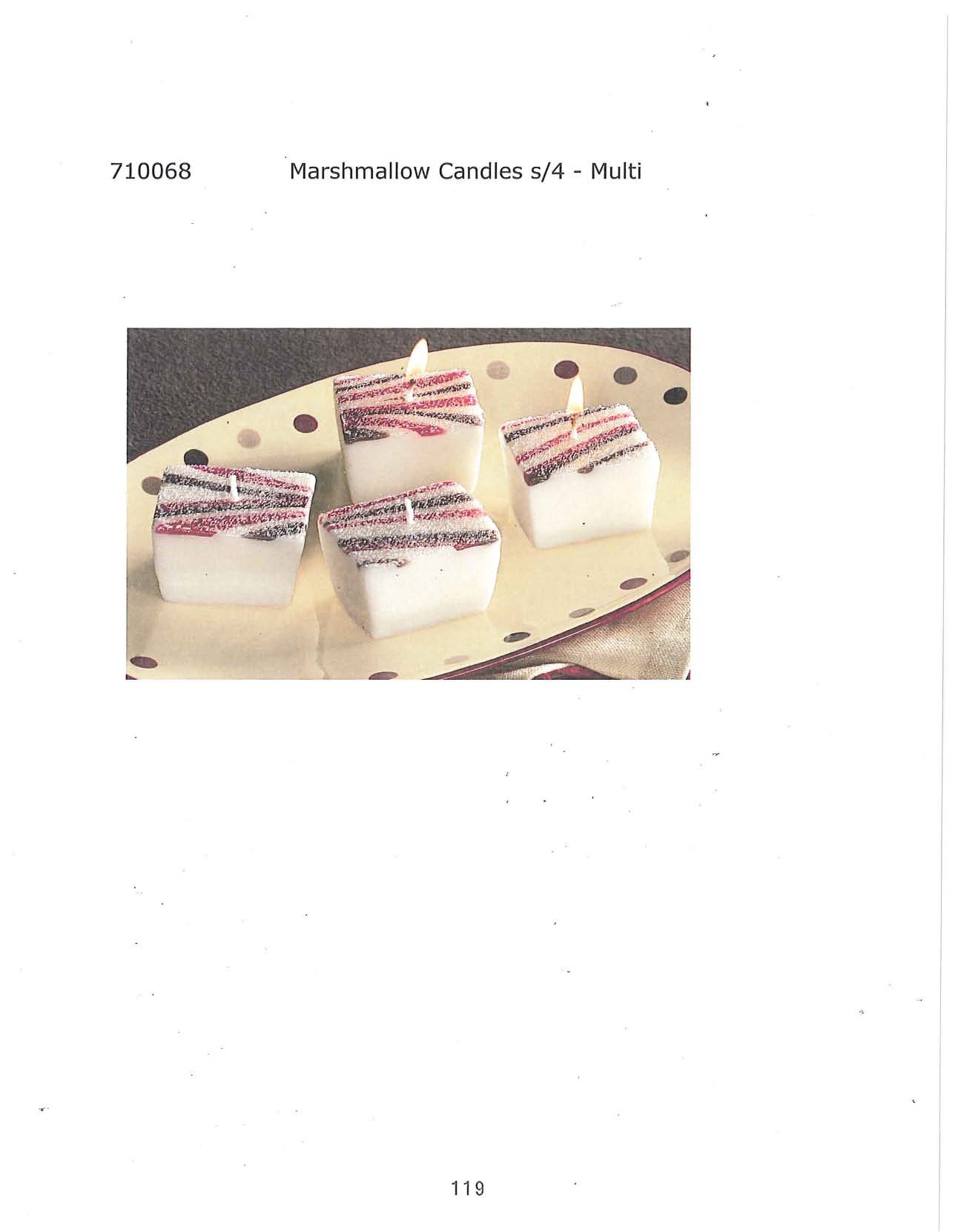 Marshmallow Candle s/4 - Multi