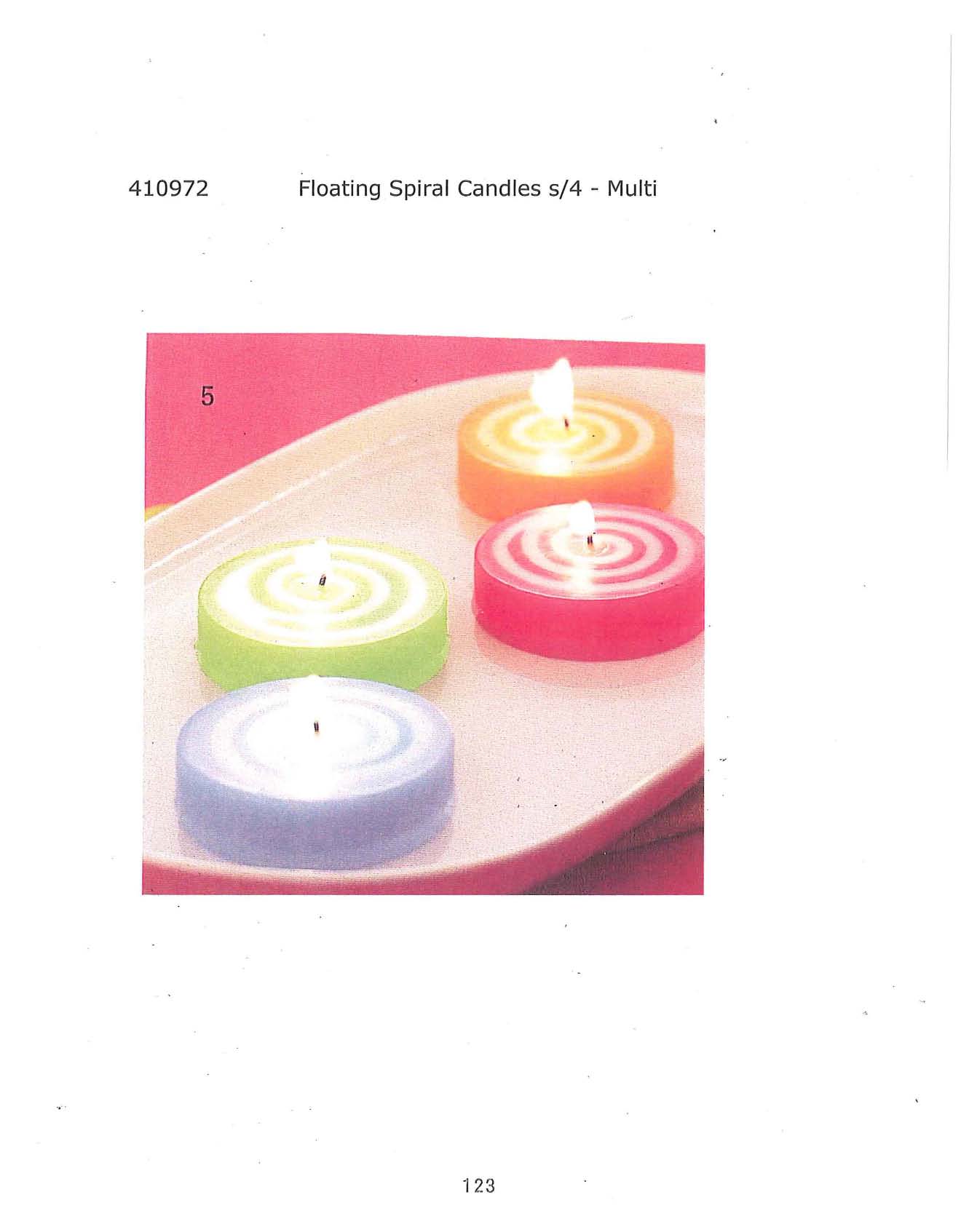 Floating Spiral Candle s/4 - Multi