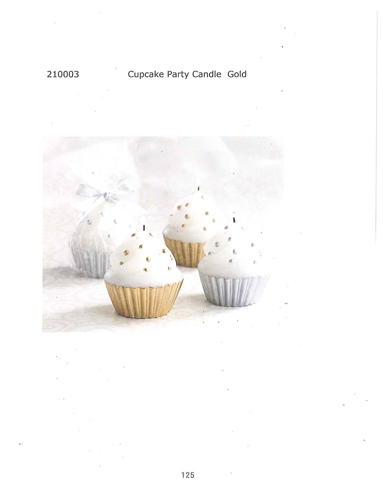 Cupcake Party Candle - Gold