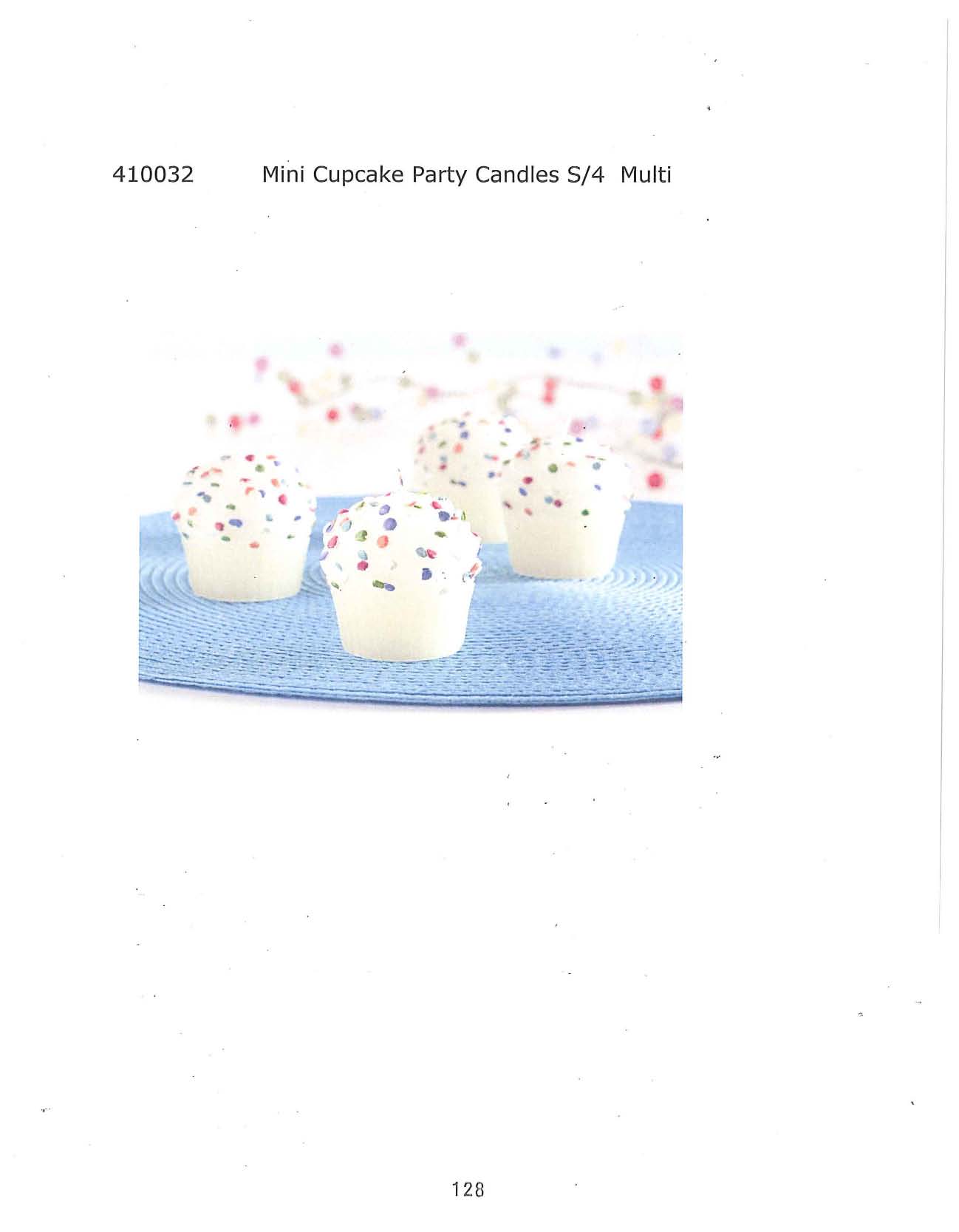 Mini Cupcake Party Candle s/4 - Multi
