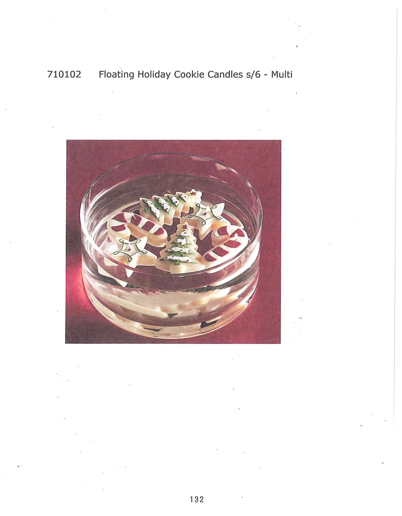 Floating Holiday Cookie Candle s/6 - Multi