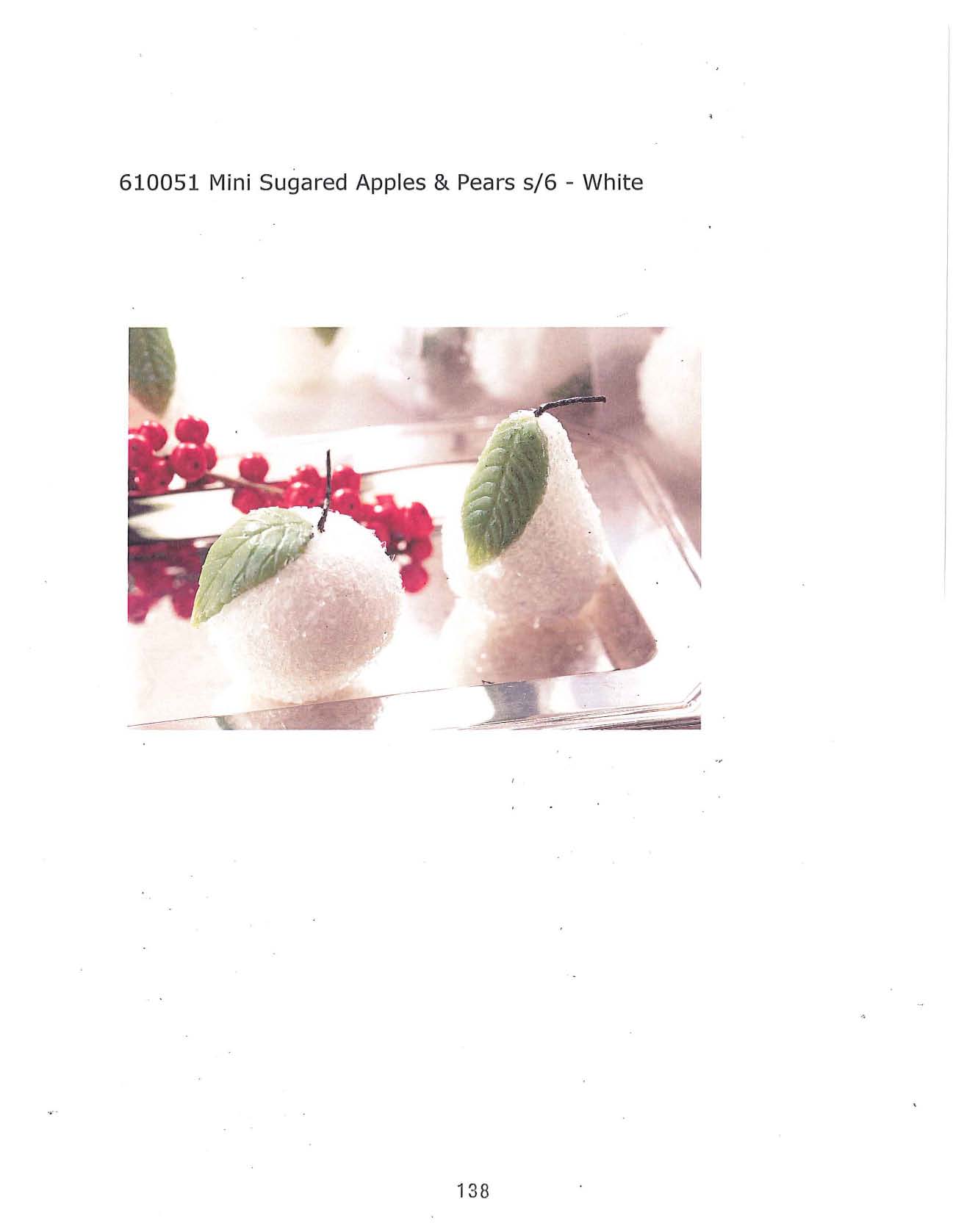Mini Sugared Apples & Pears Candle s/6 - White