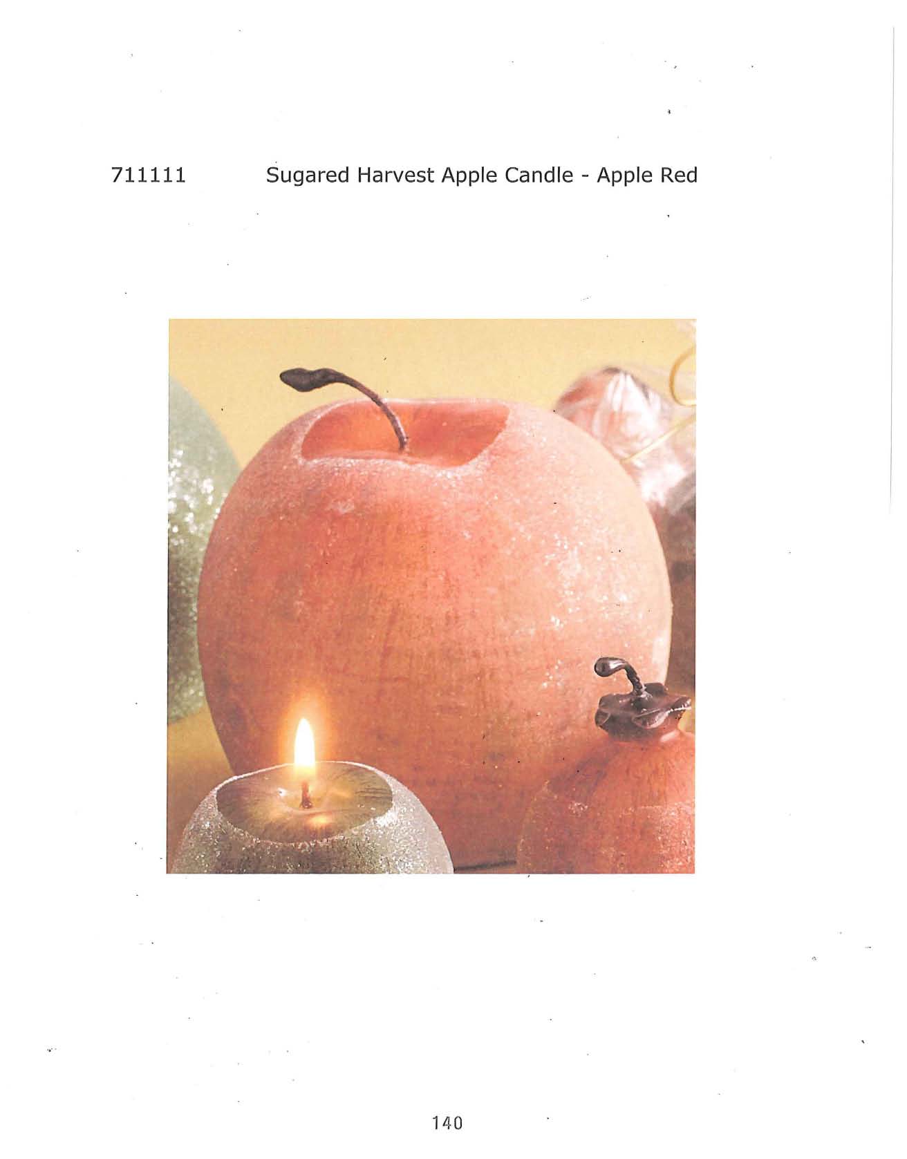 Sugared Harvest Apple Candle - Apple Red
