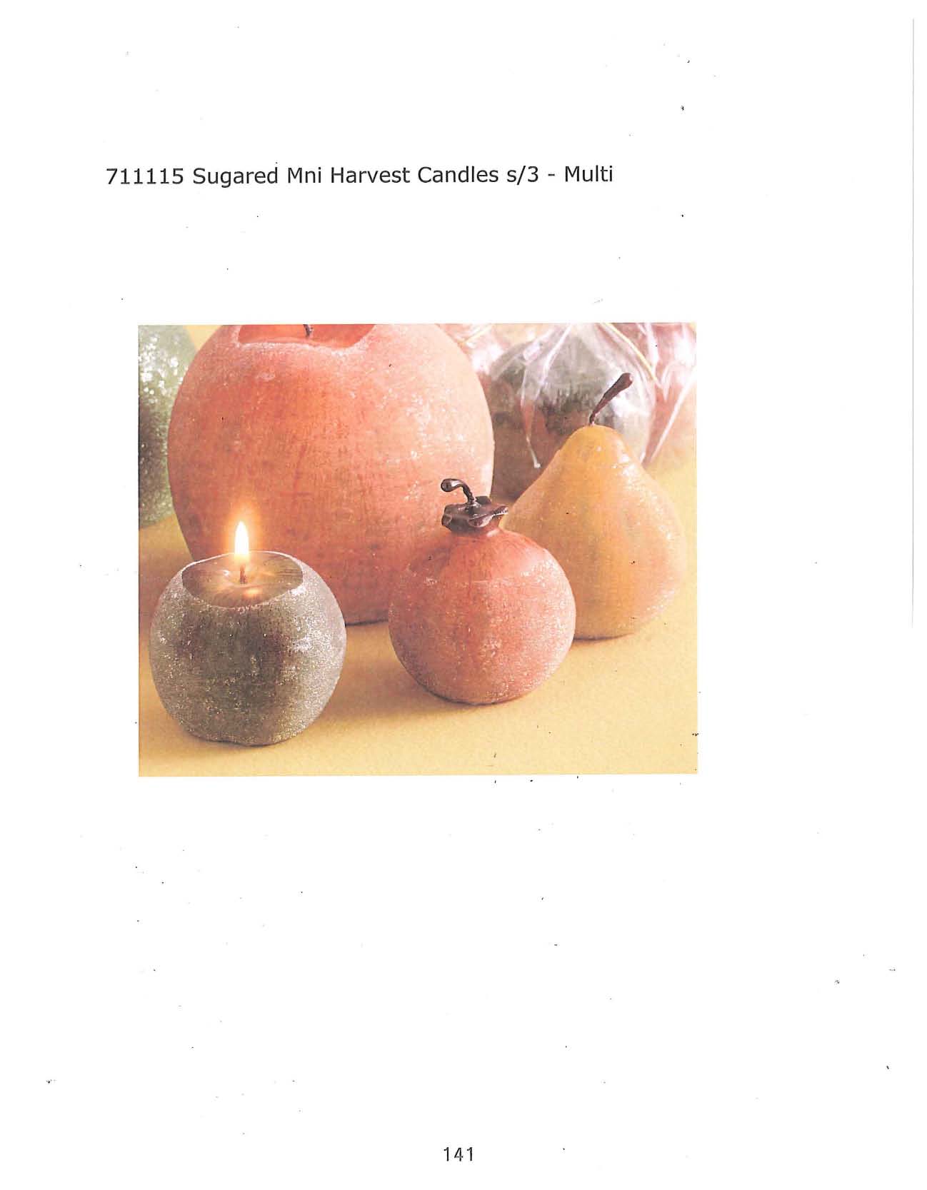 Sugared Mini Harvest Candle s/3 - Multi