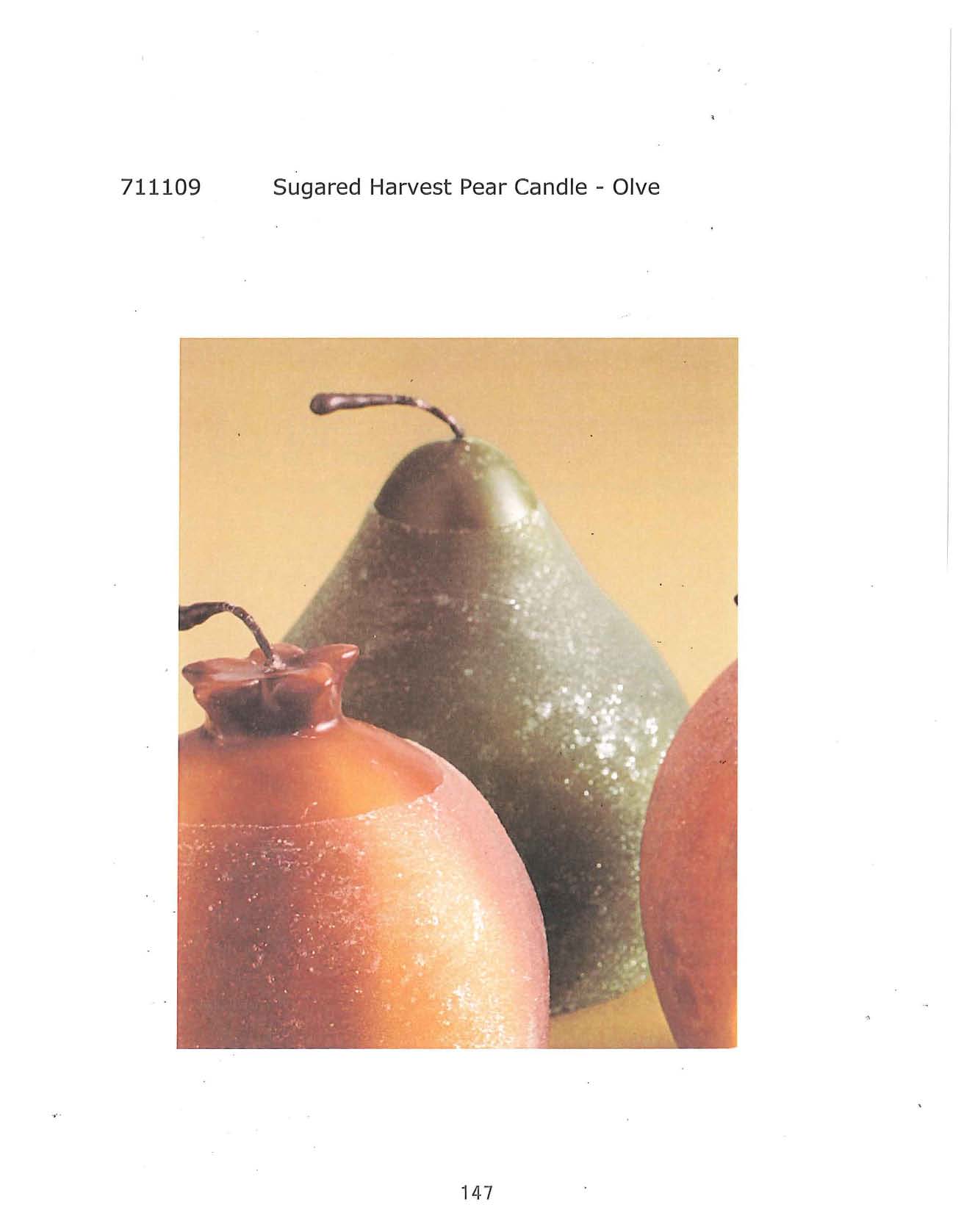 Sugared Harvest Pear Candle - Olive