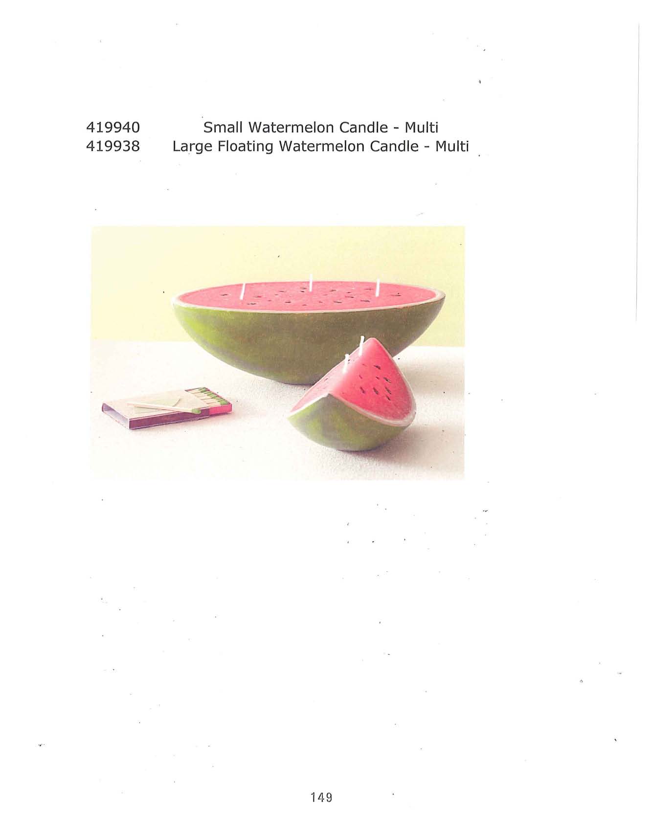 Small Watermelon Candle and Large Floating Watermelon Candle - Multi
