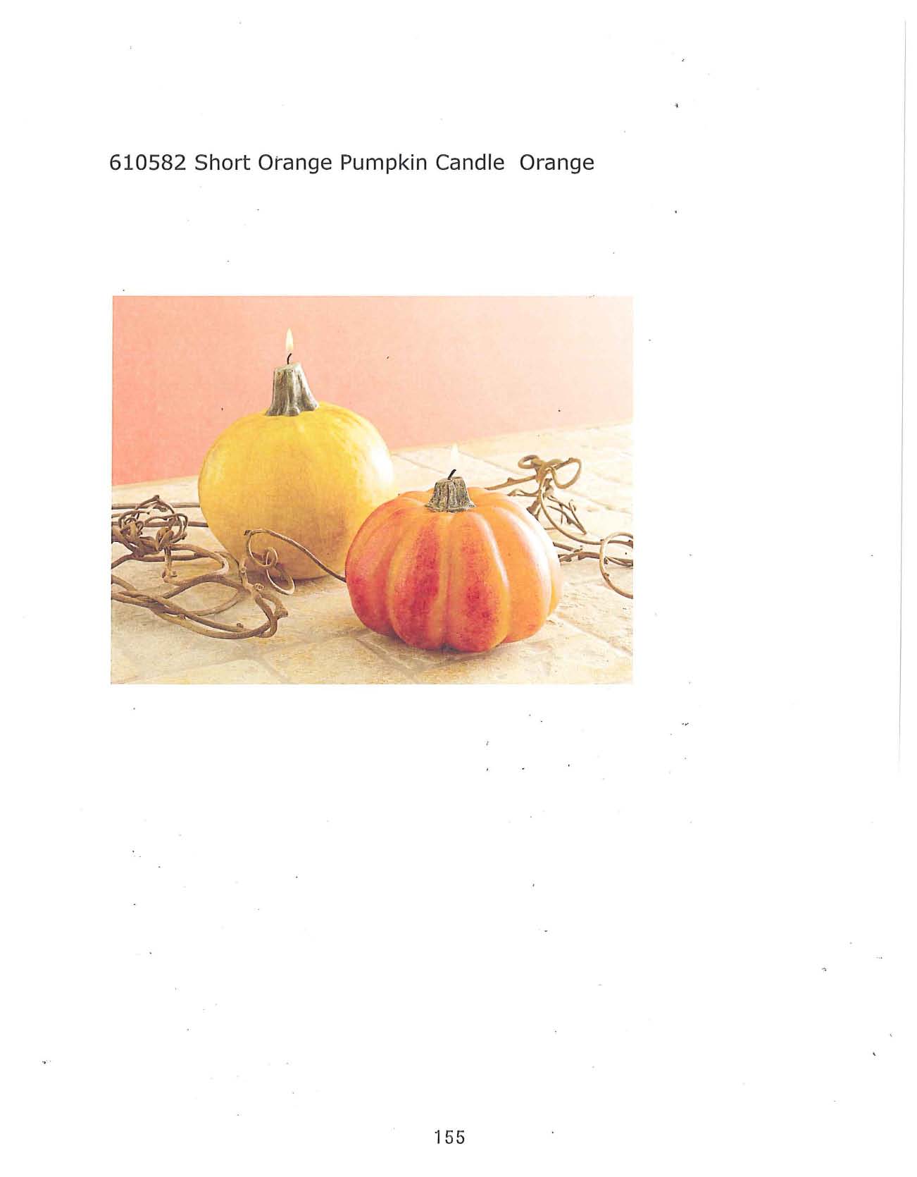 Short Orange Pumpkin Candle - Orange