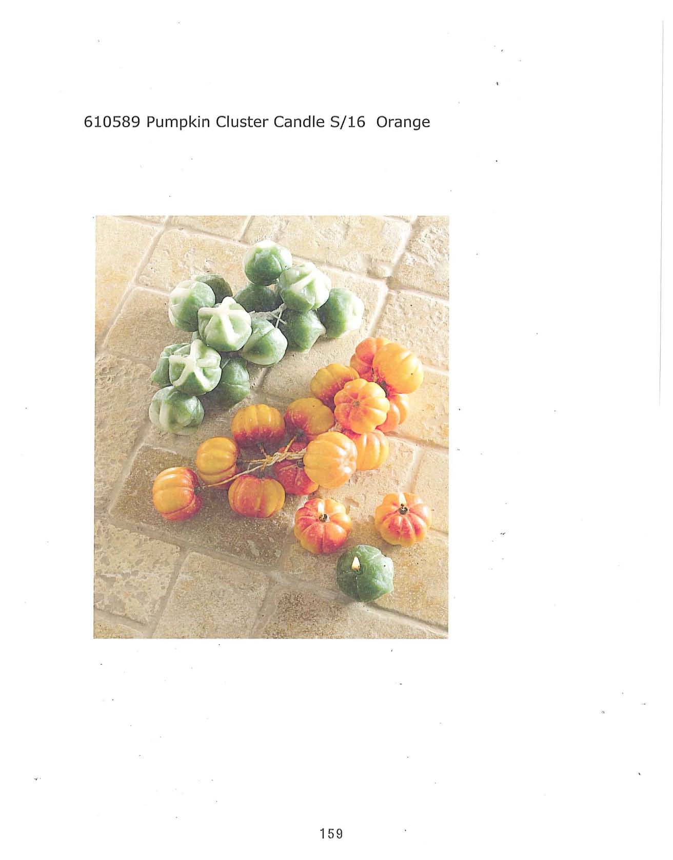 Pumpkin Cluster Candle s/16 - Orange