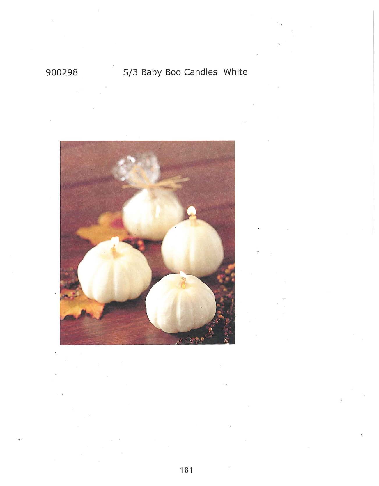 Baby Boo Pumpkin Candle s/3 - White