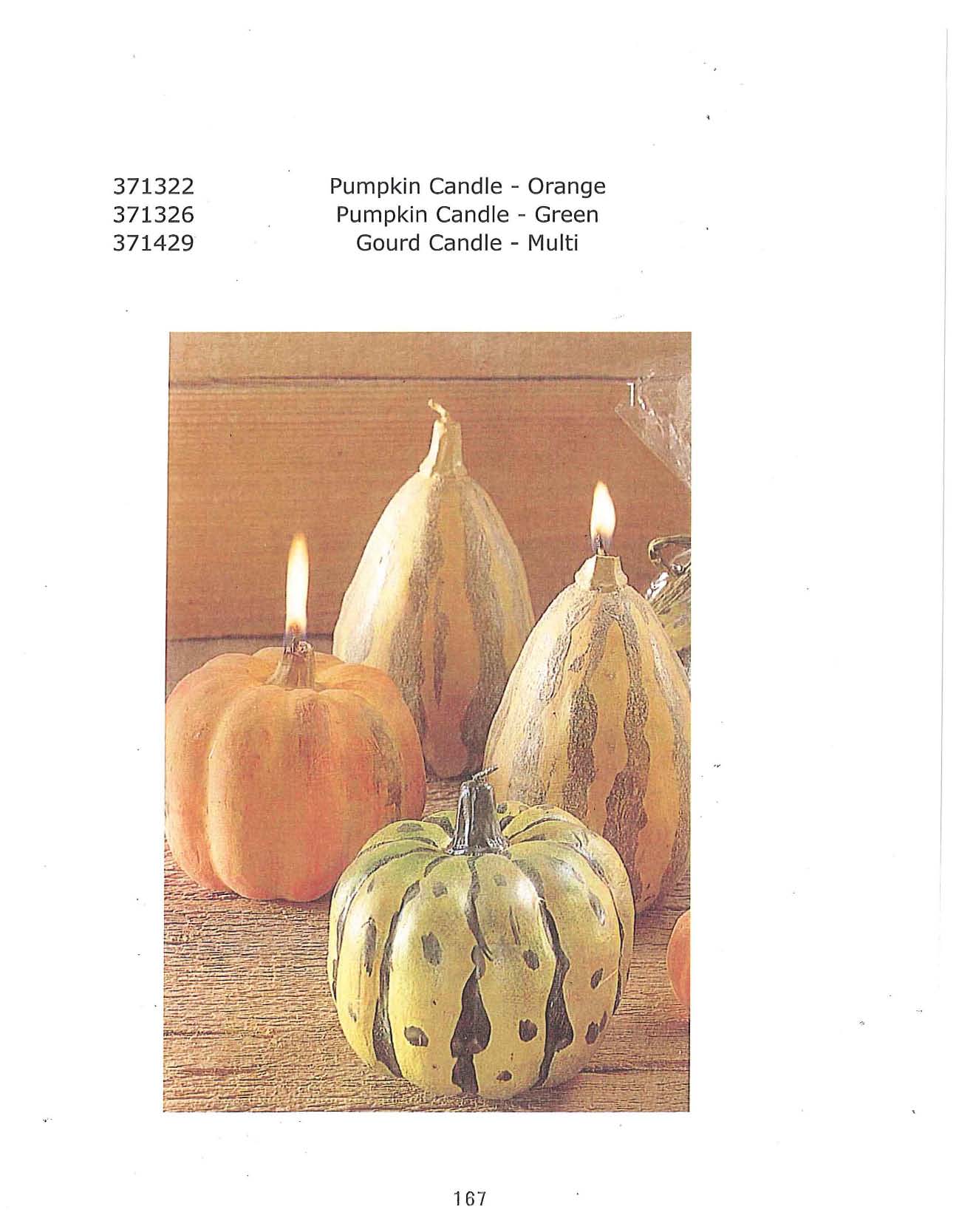 Pumpkin Candle Orange, Pumpkin Candle Green, Gourd Candle - Multi