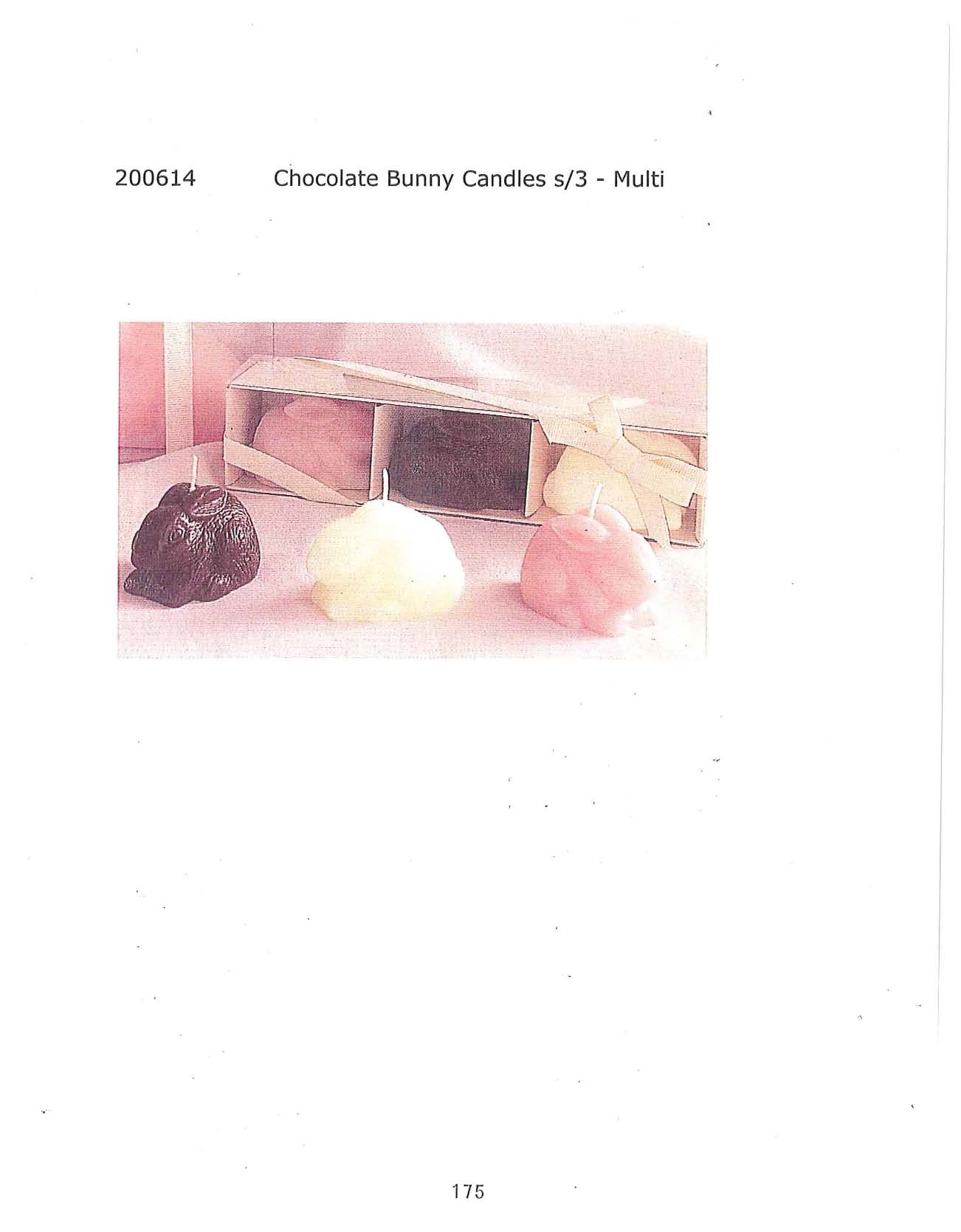 Chocolate Bunny Candle s/3 - Multi