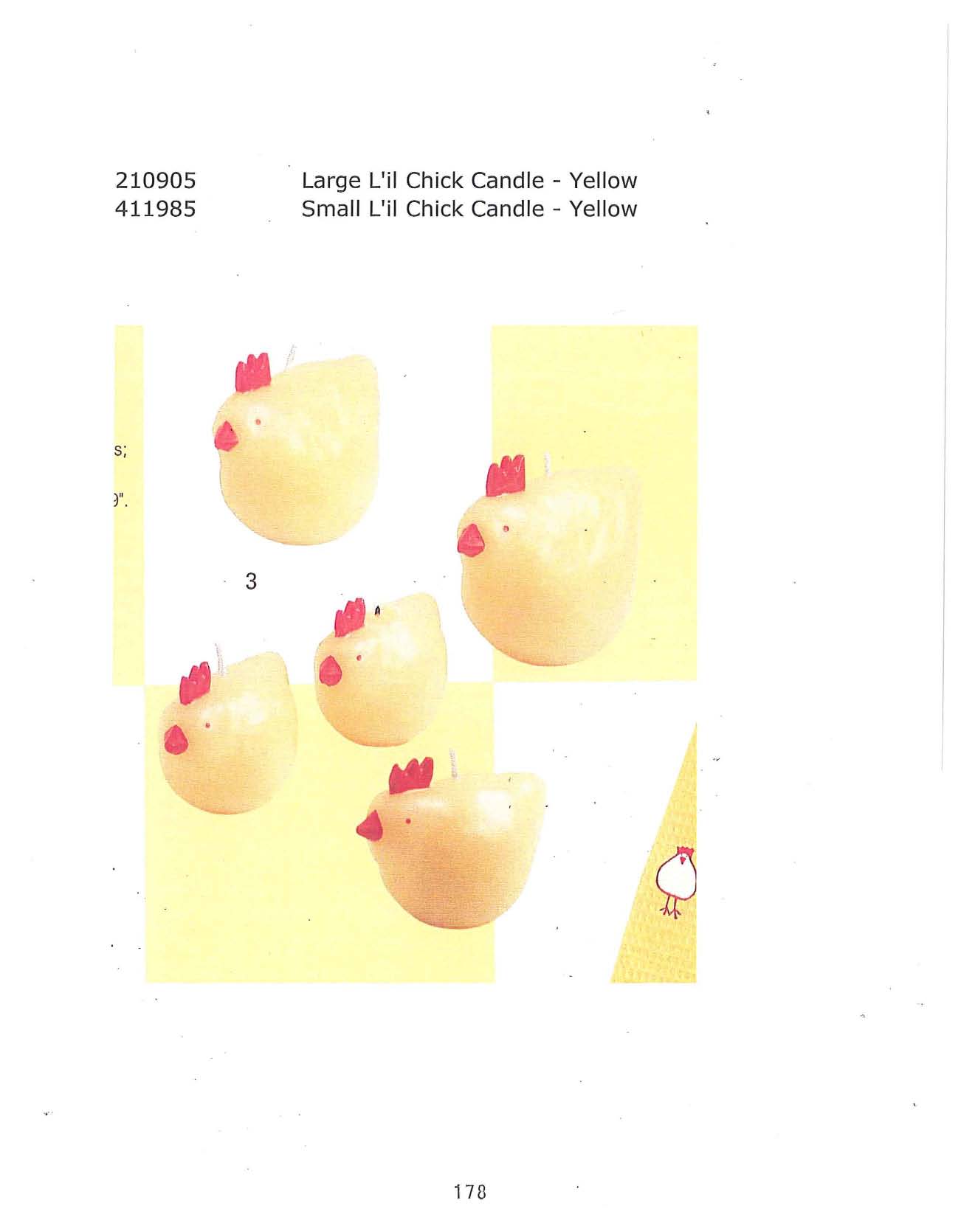 Large and Small L'il Chick Candle - Yellow