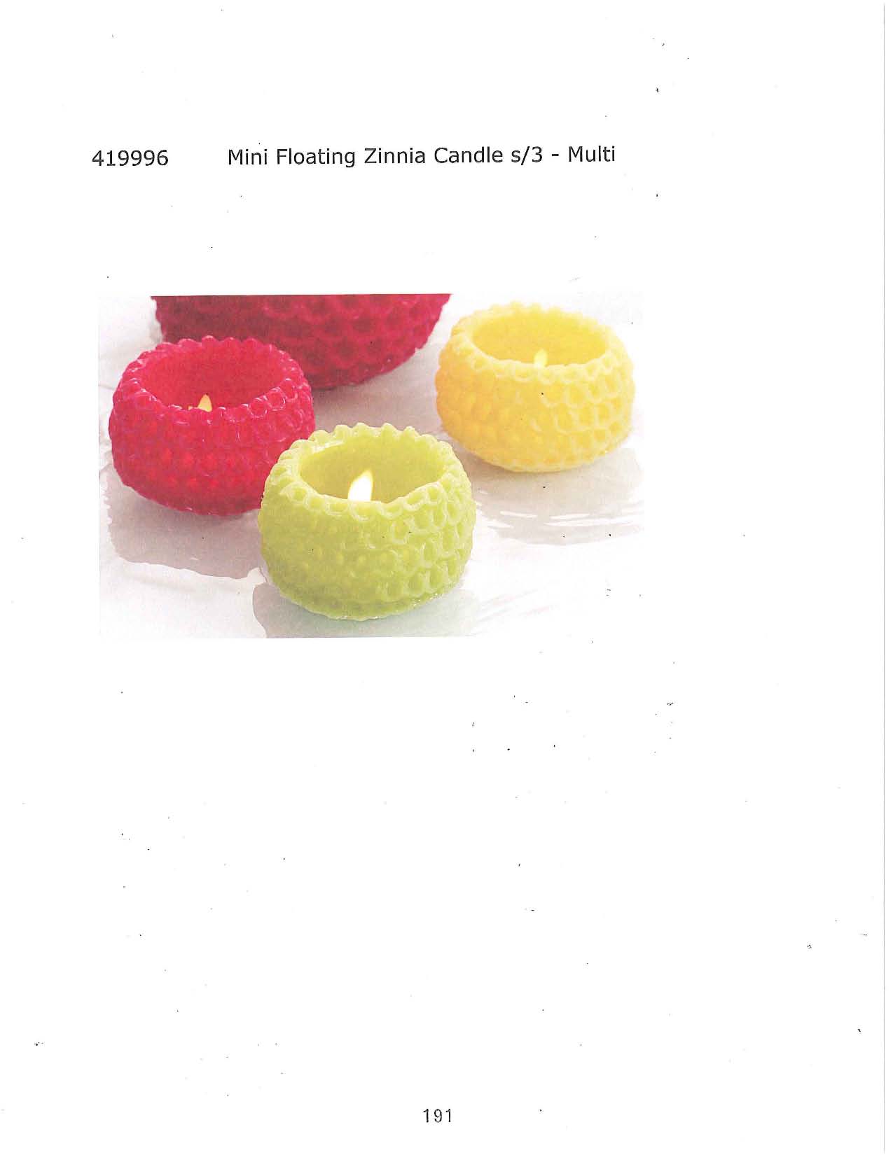 Mini Floating Zinnia Candle s/3 - Multi
