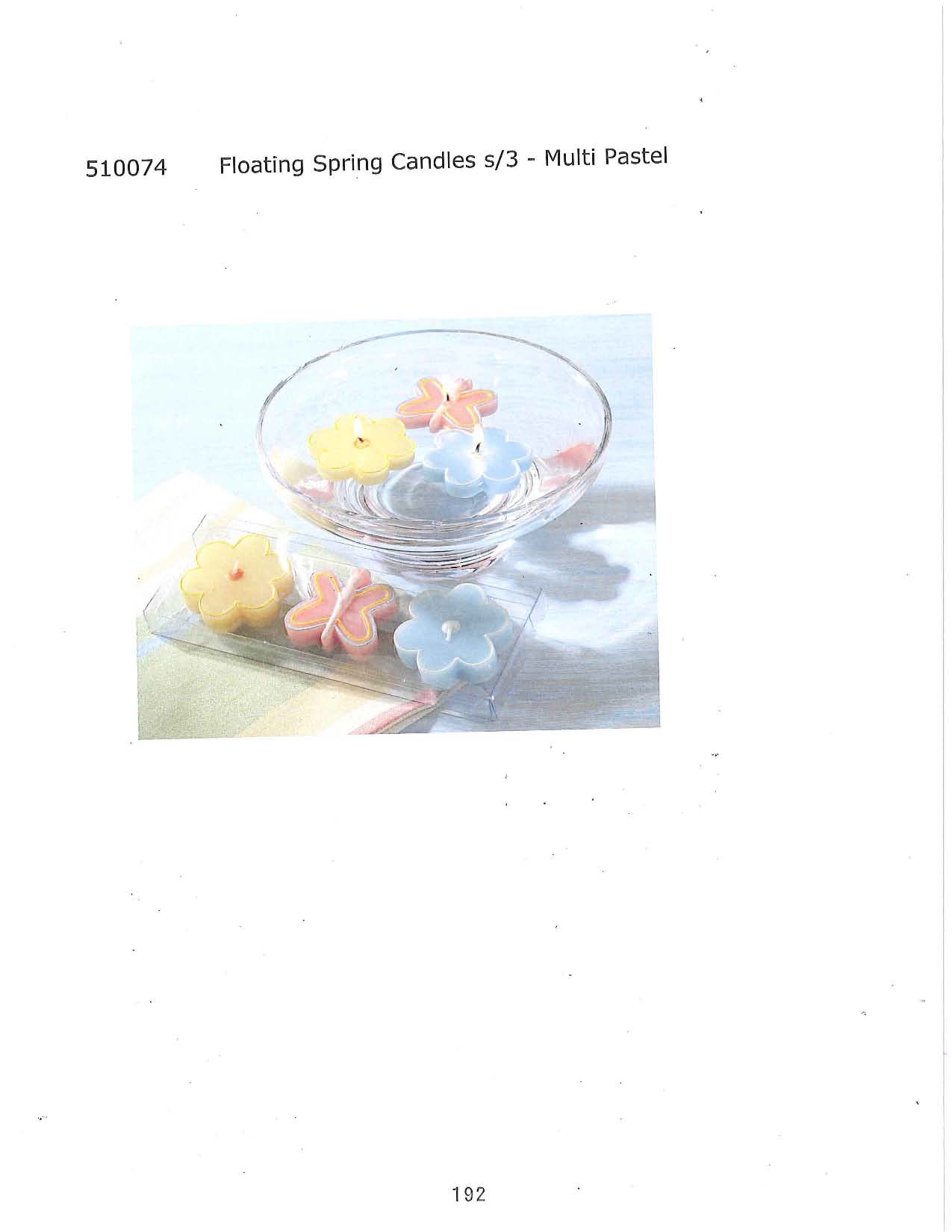Floating Spring Candle s/3 - Multi Pastel